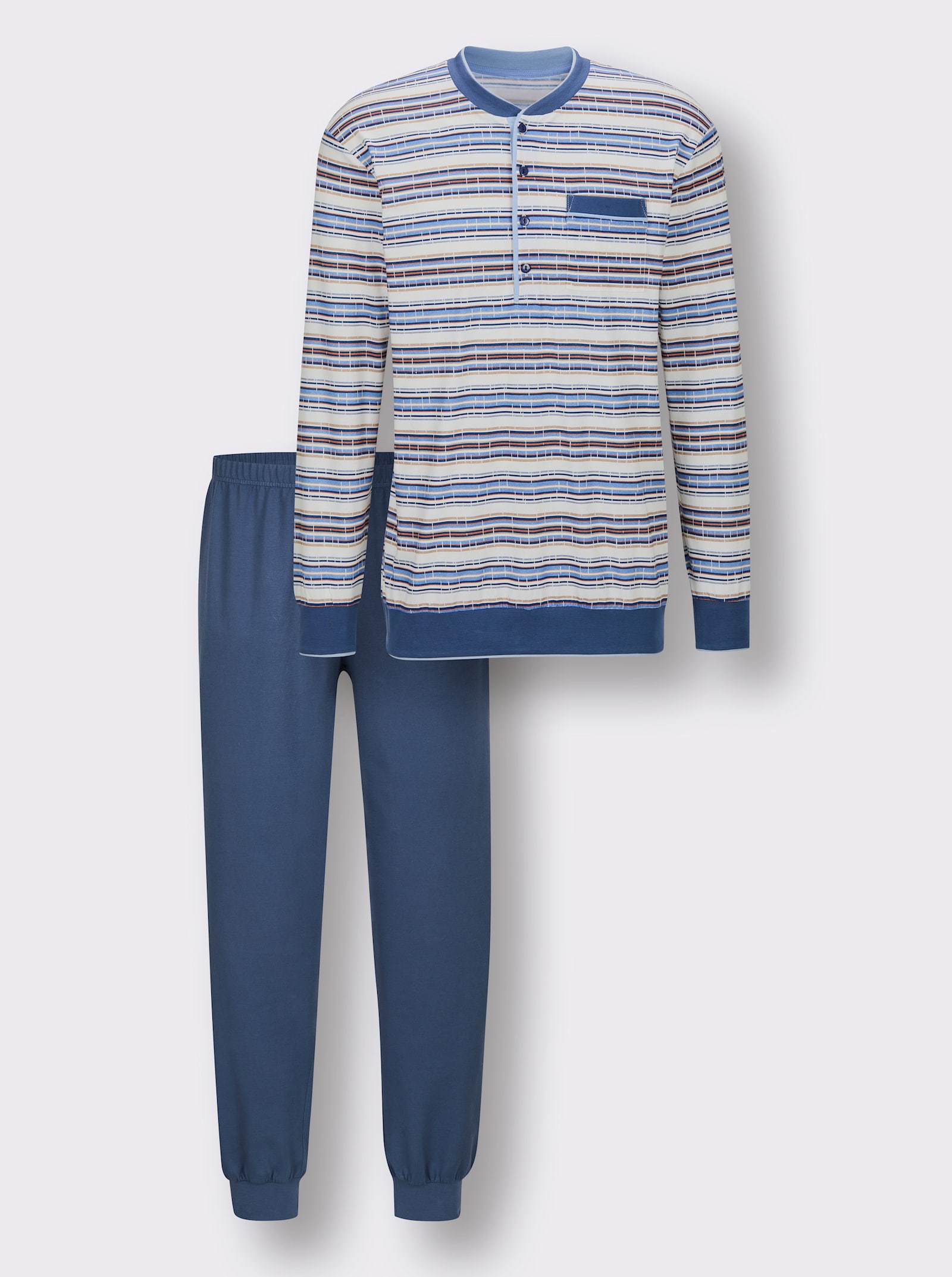 KINGsCLUB Schlafanzug - jeansblau-bleu-bedruckt