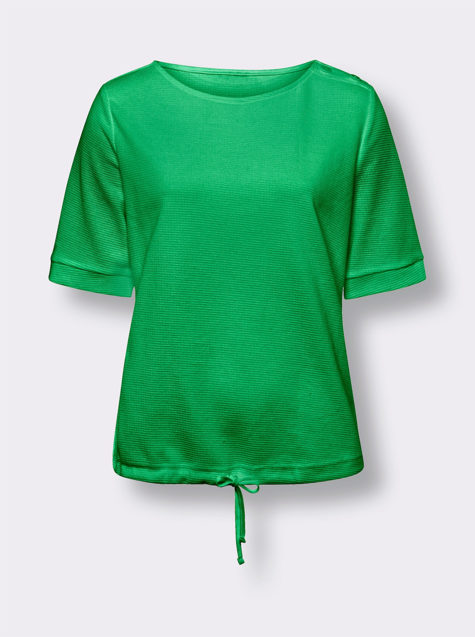 heine Shirt van structuurstof met korte mouwen - grasgroen