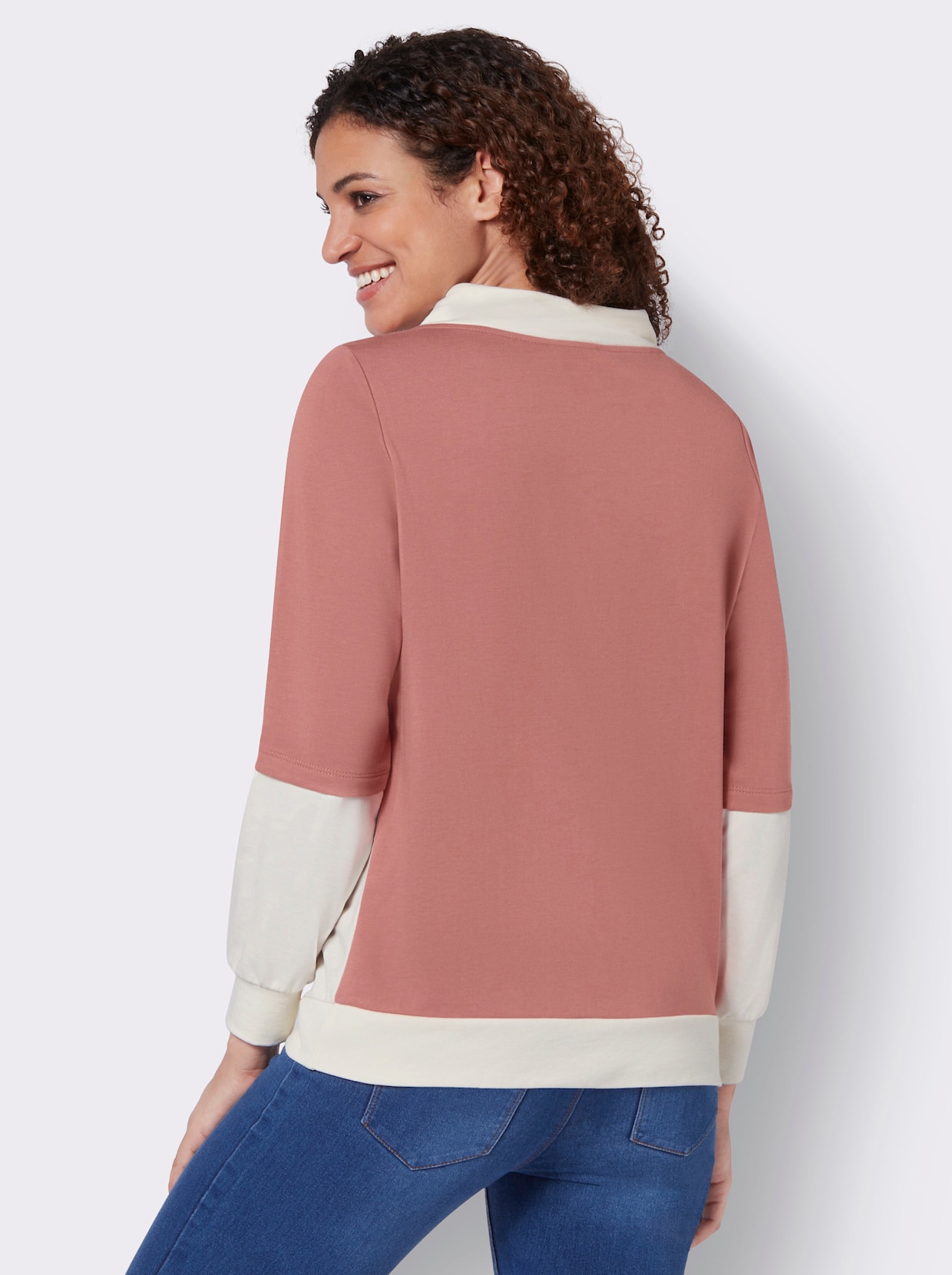 Shirt met lange mouwen - rozenhout/champagne