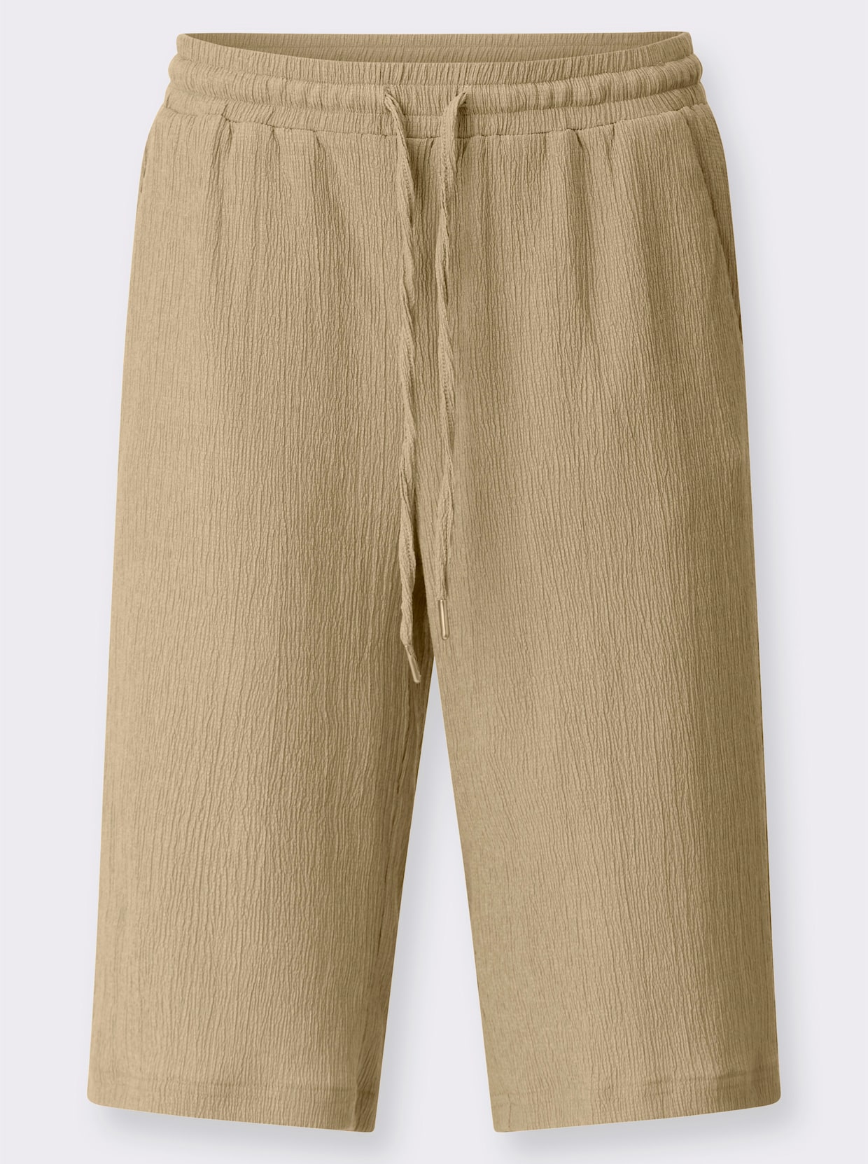 Bermudas in Crinkle-Qualität - beige