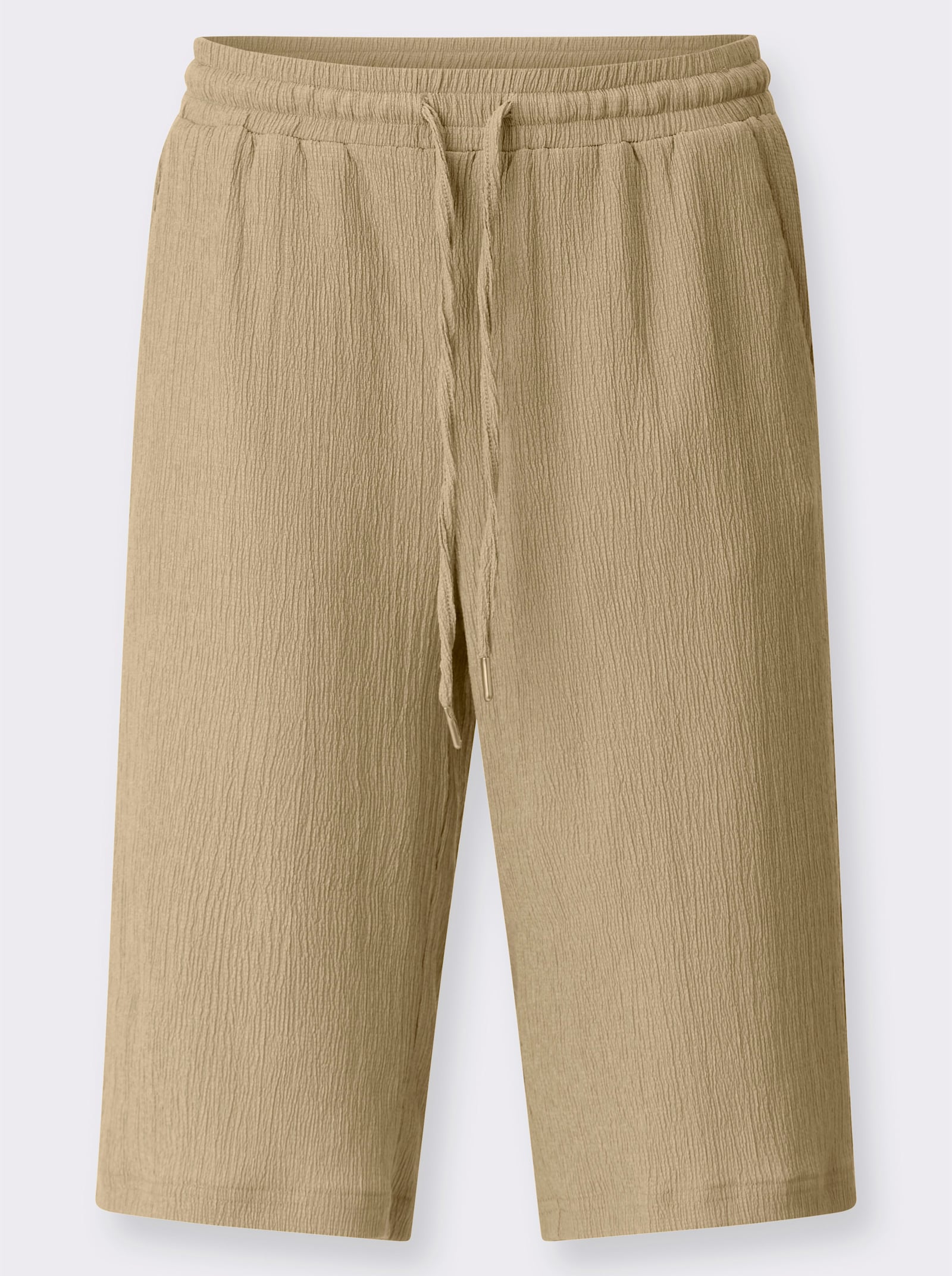 Bermudas in Crinkle-Qualität - beige