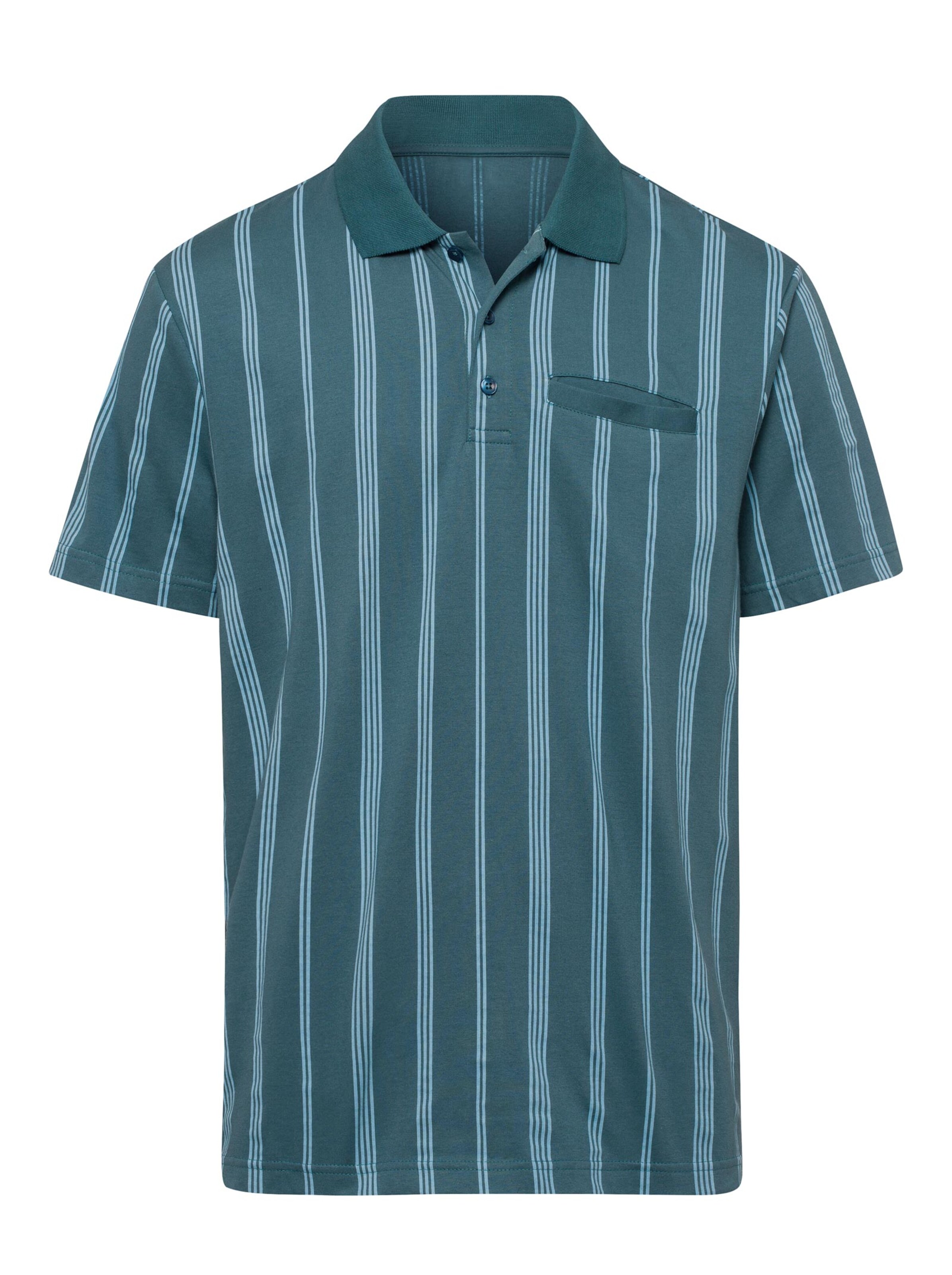 Poloshirt - petrol-gestreift
