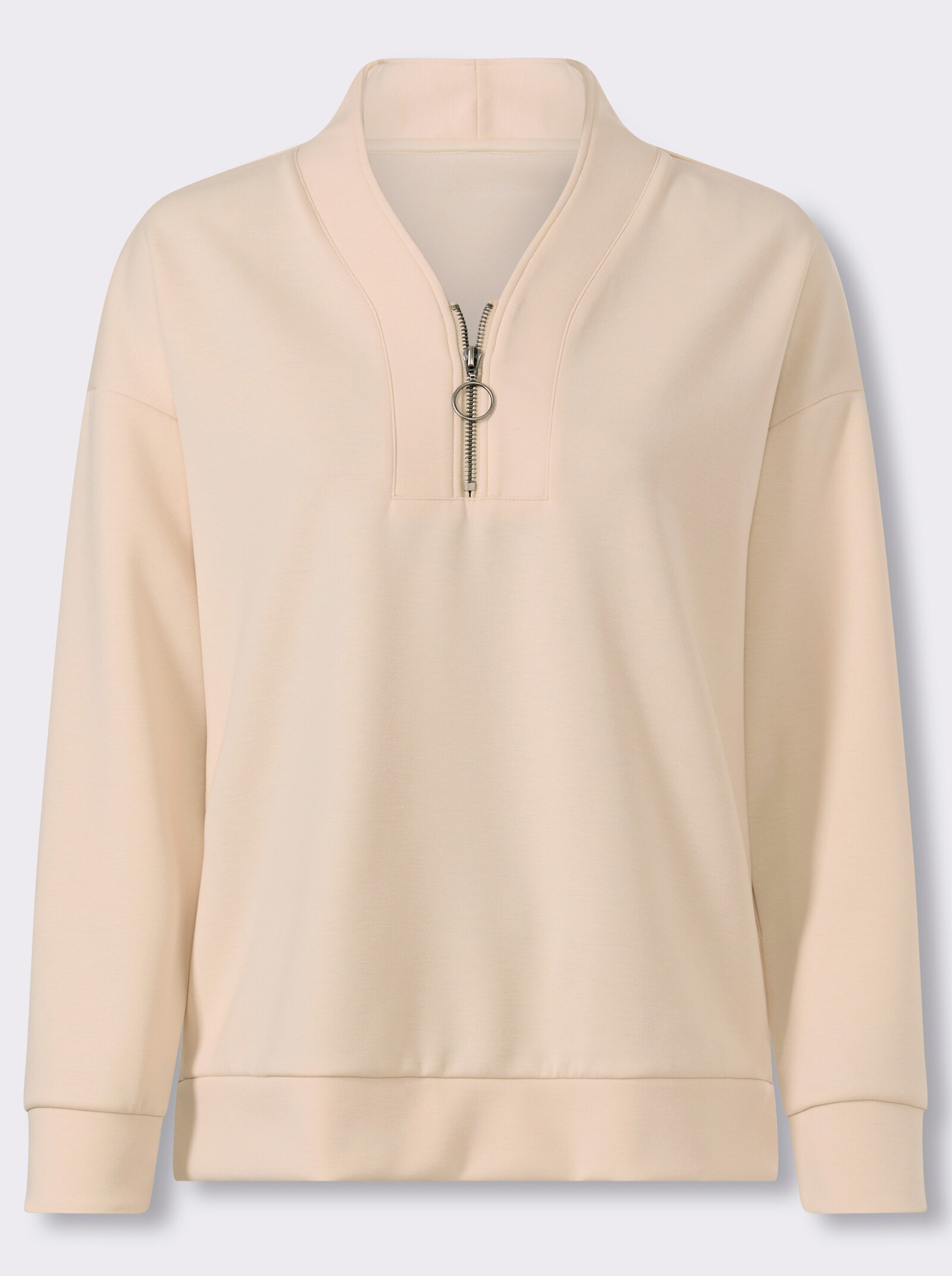 heine Stehkragenshirt mit Seitenschlitzen - elfenbein