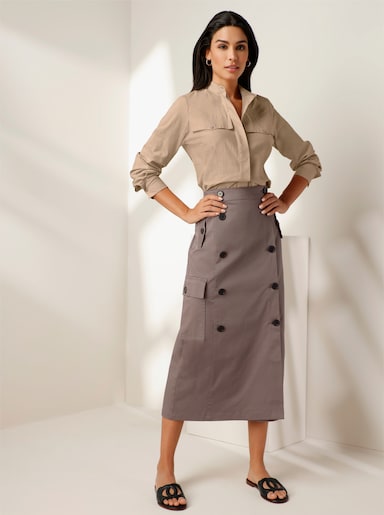 heine Bluse mit Stehkragen - beige