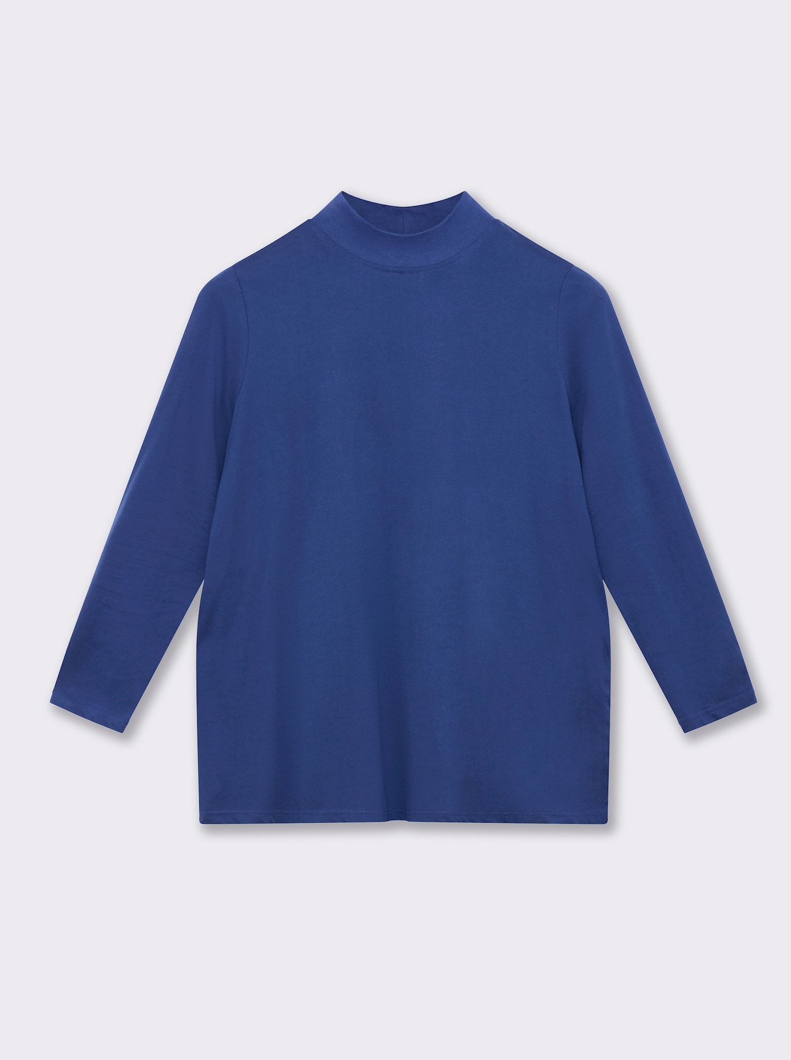 Longshirt mit hohen Seitenschlitzen - royalblau