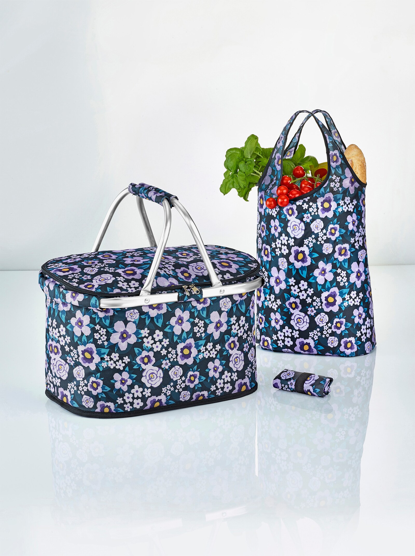 Einkaufskorb + Einkaufstasche - bleu