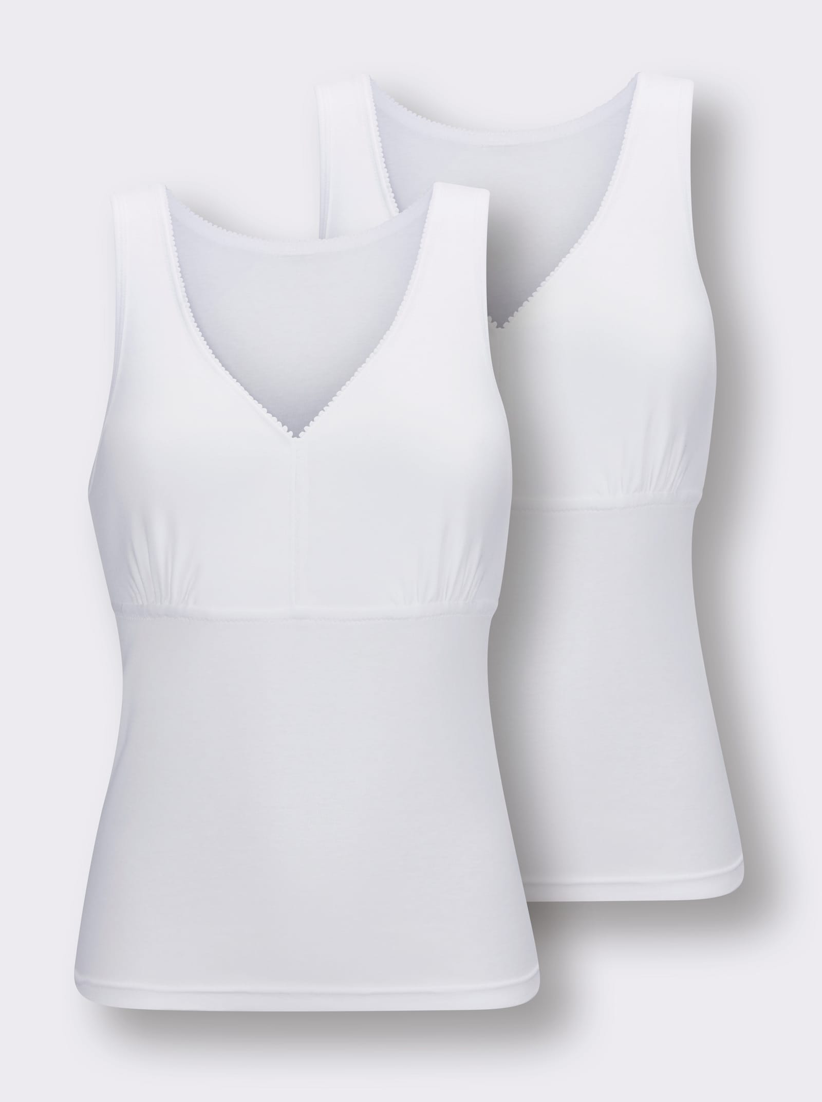 wäschepur BH-Hemd mit Zierband am Ausschnitt - weiß