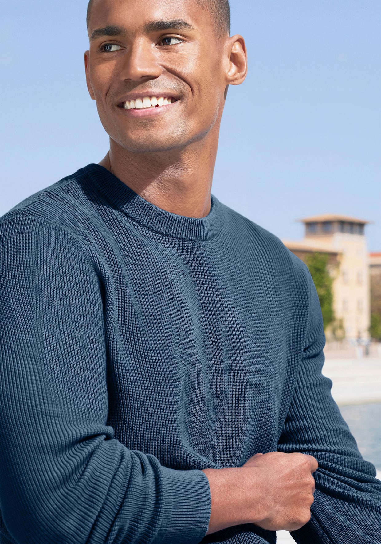 Gebreide pullover - blauw