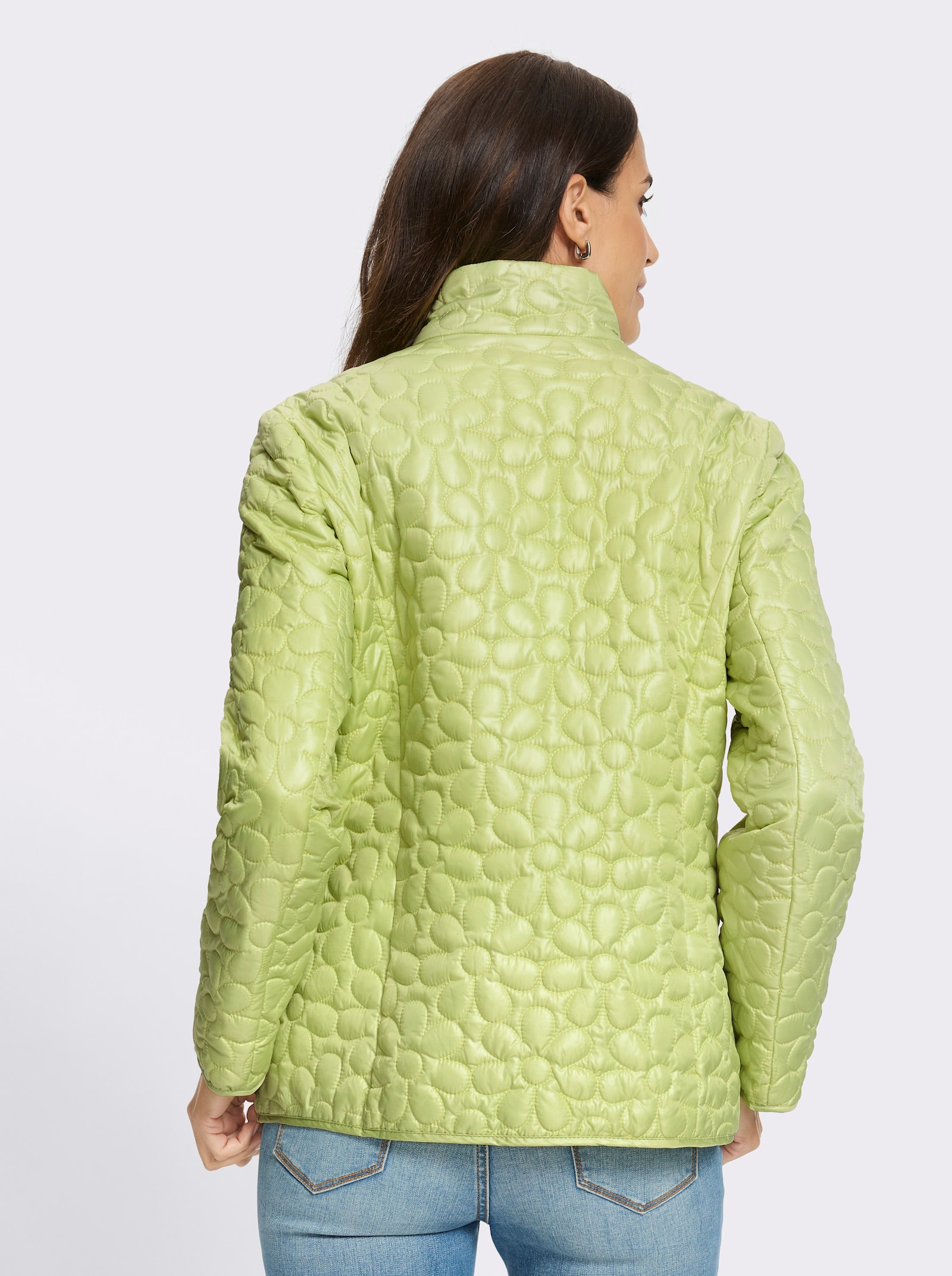 Steppjacke in Blüten-Steppung - pistazie