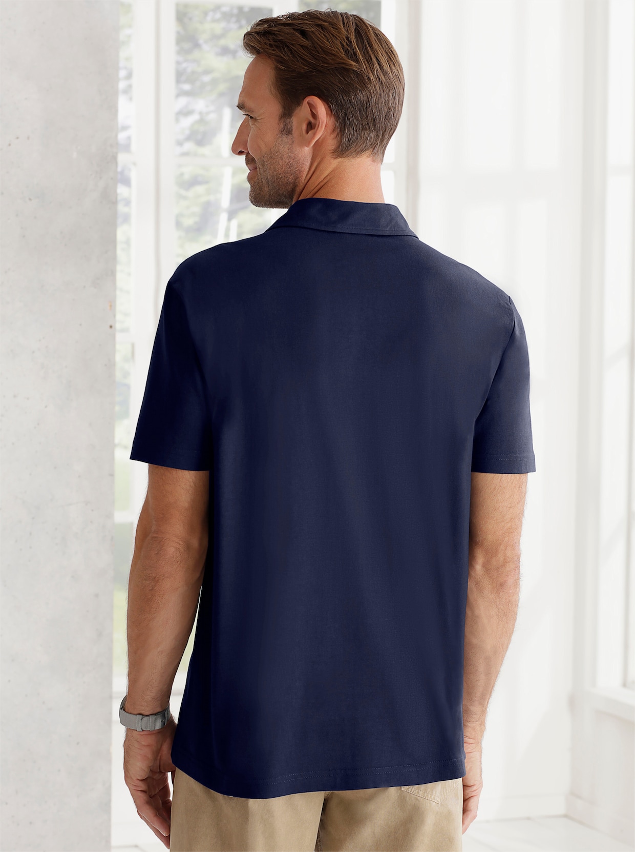 Poloshirt - marine-gestreift