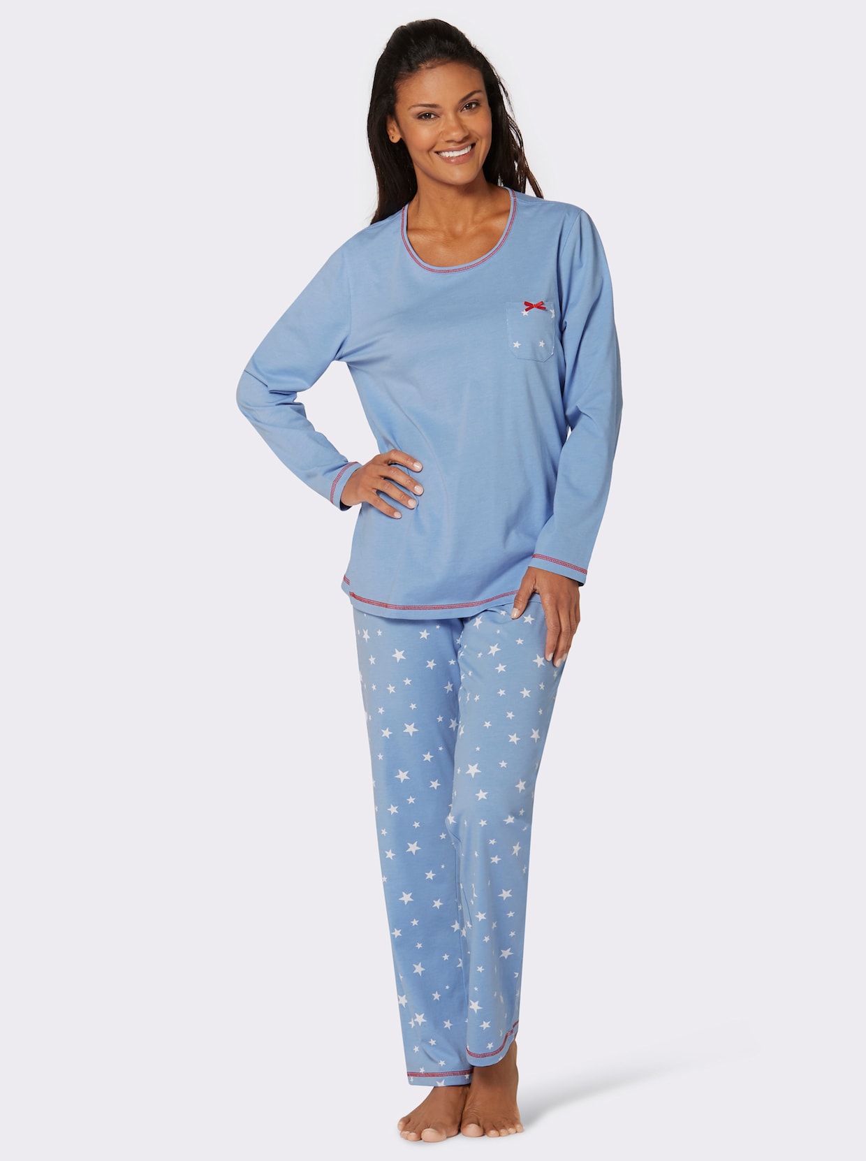 wäschepur Pyjama's - blauw geprint + blauw