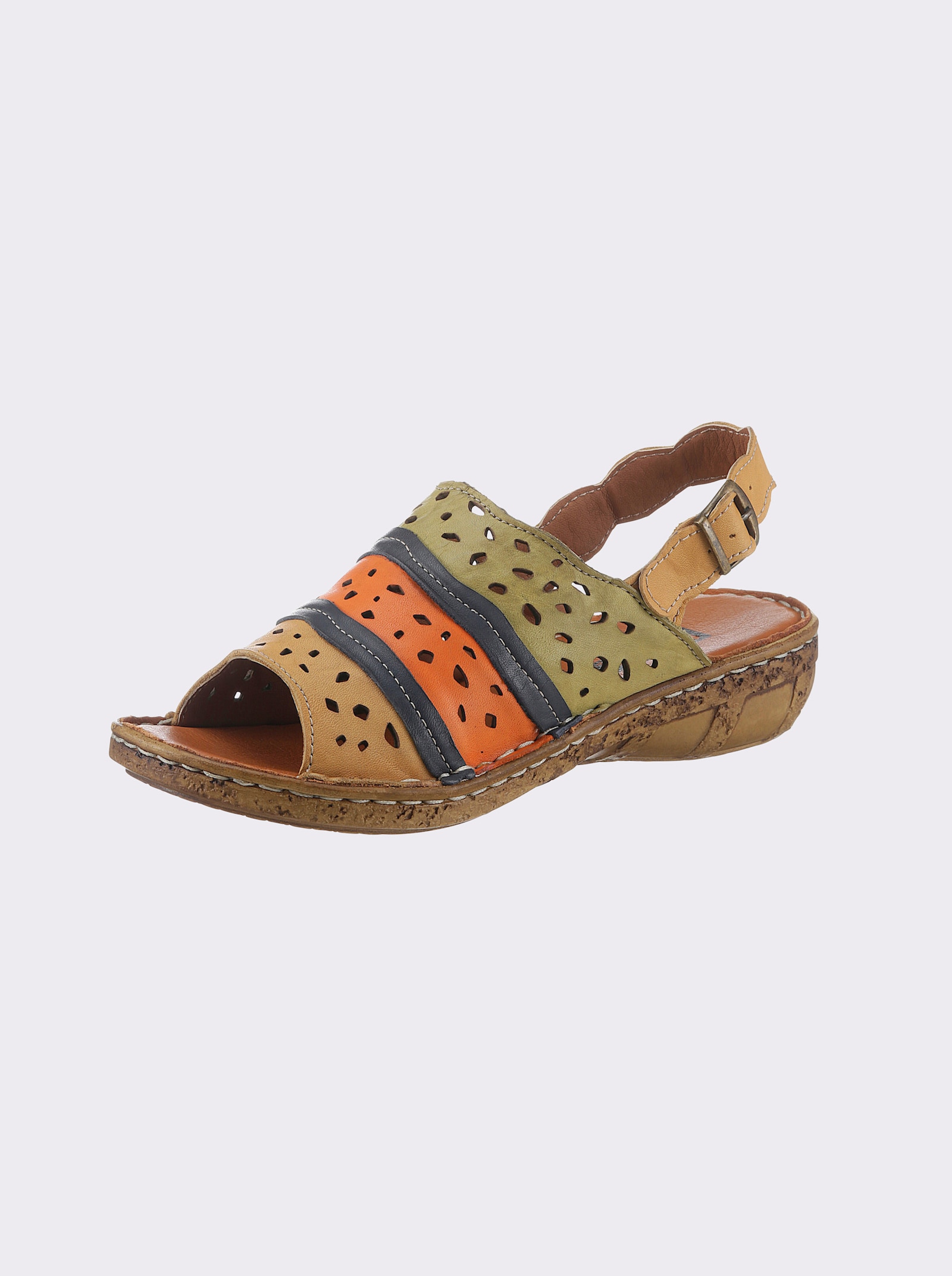 airsoft modern+ Sandaal in meerkleurige look - groen/oranje