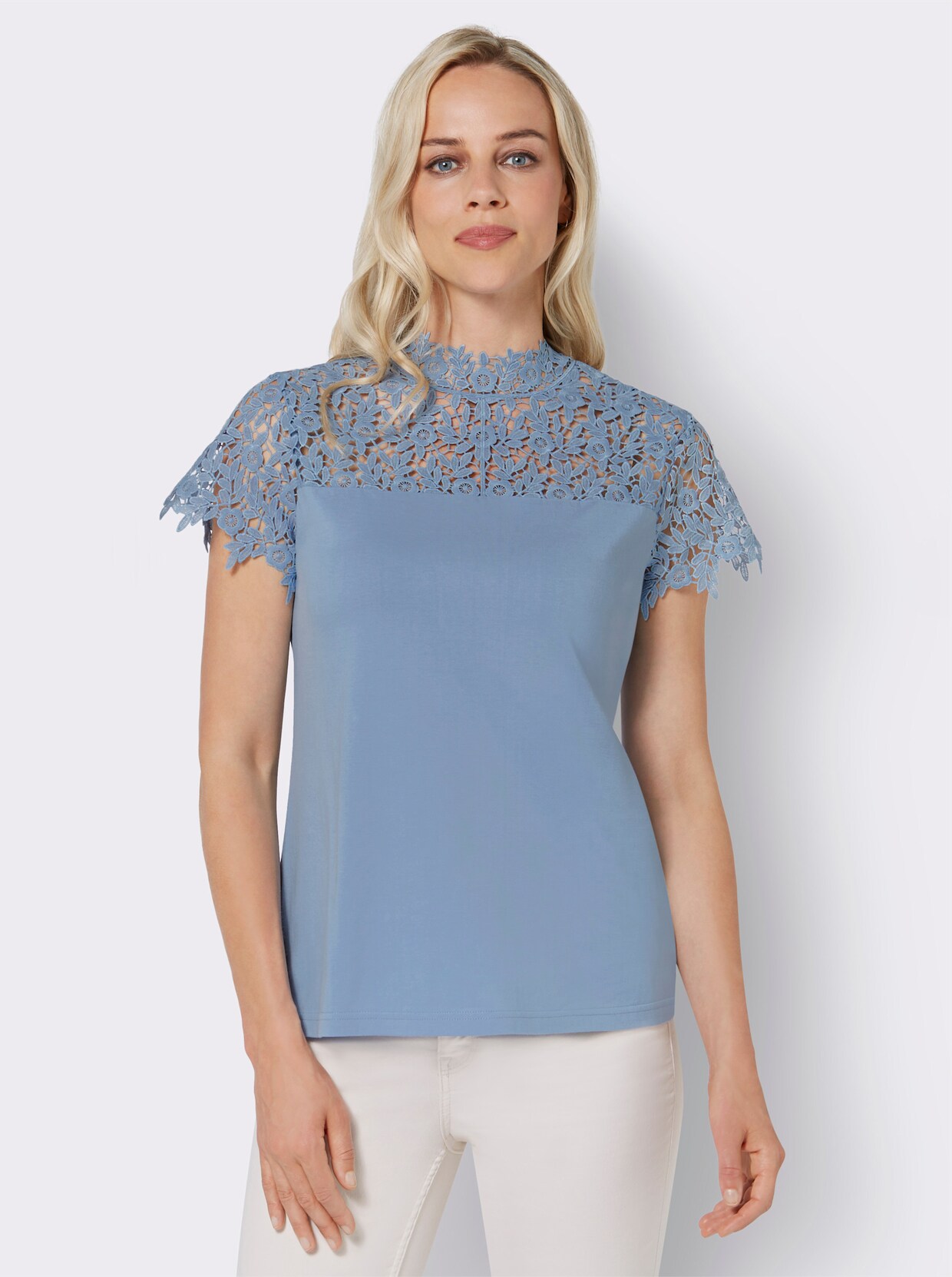 Kanten shirt - bleu