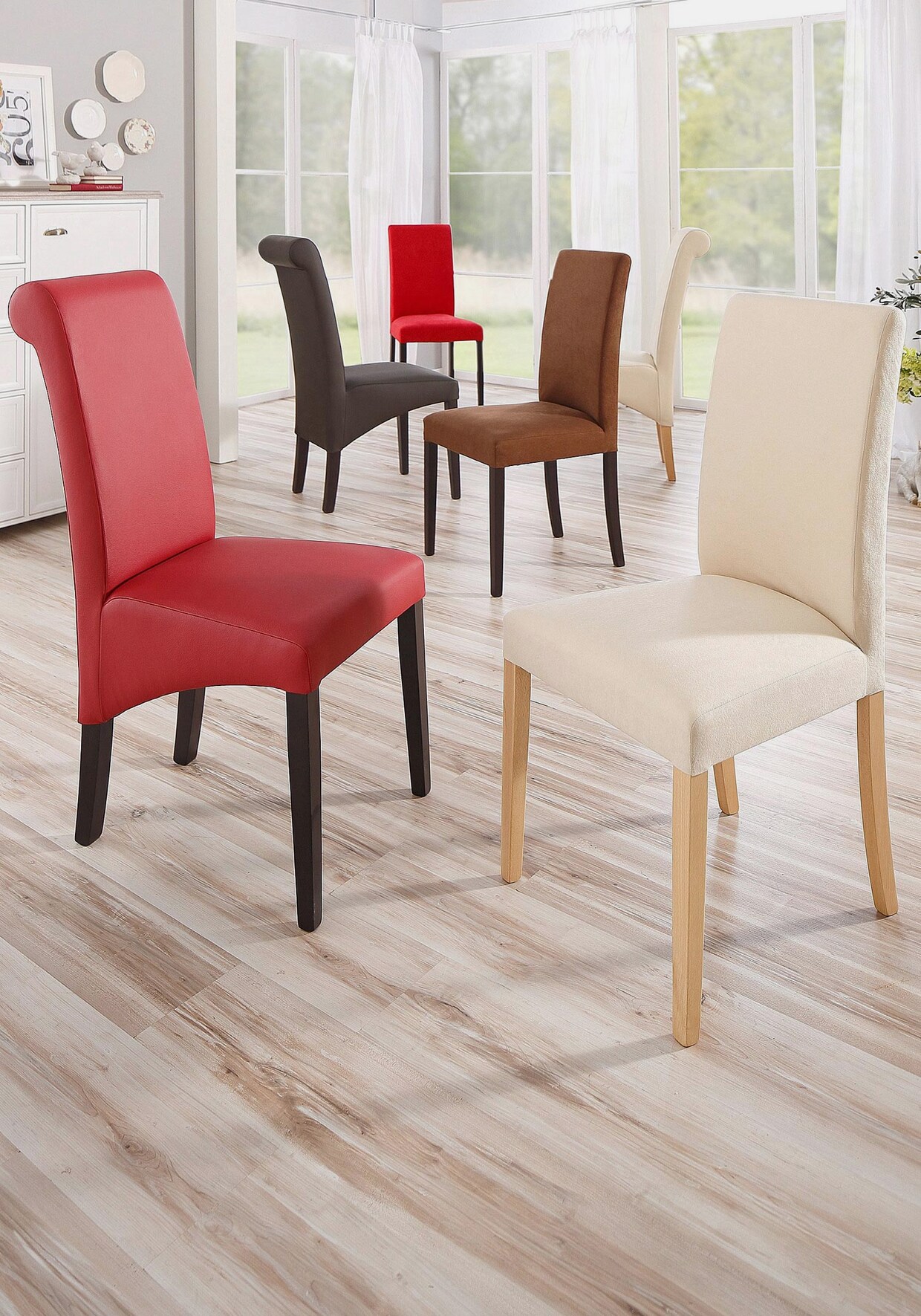 Home affaire 4-Fußstuhl - beige