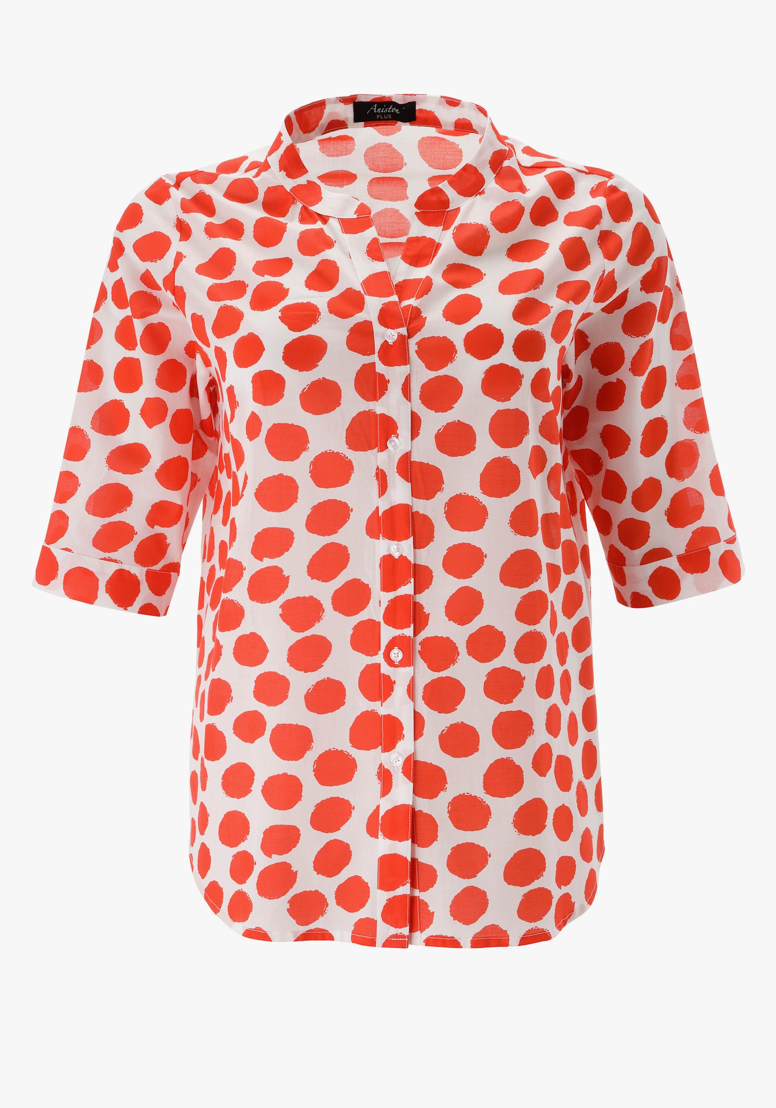 Aniston PLUS Longbluse - weiß-rot