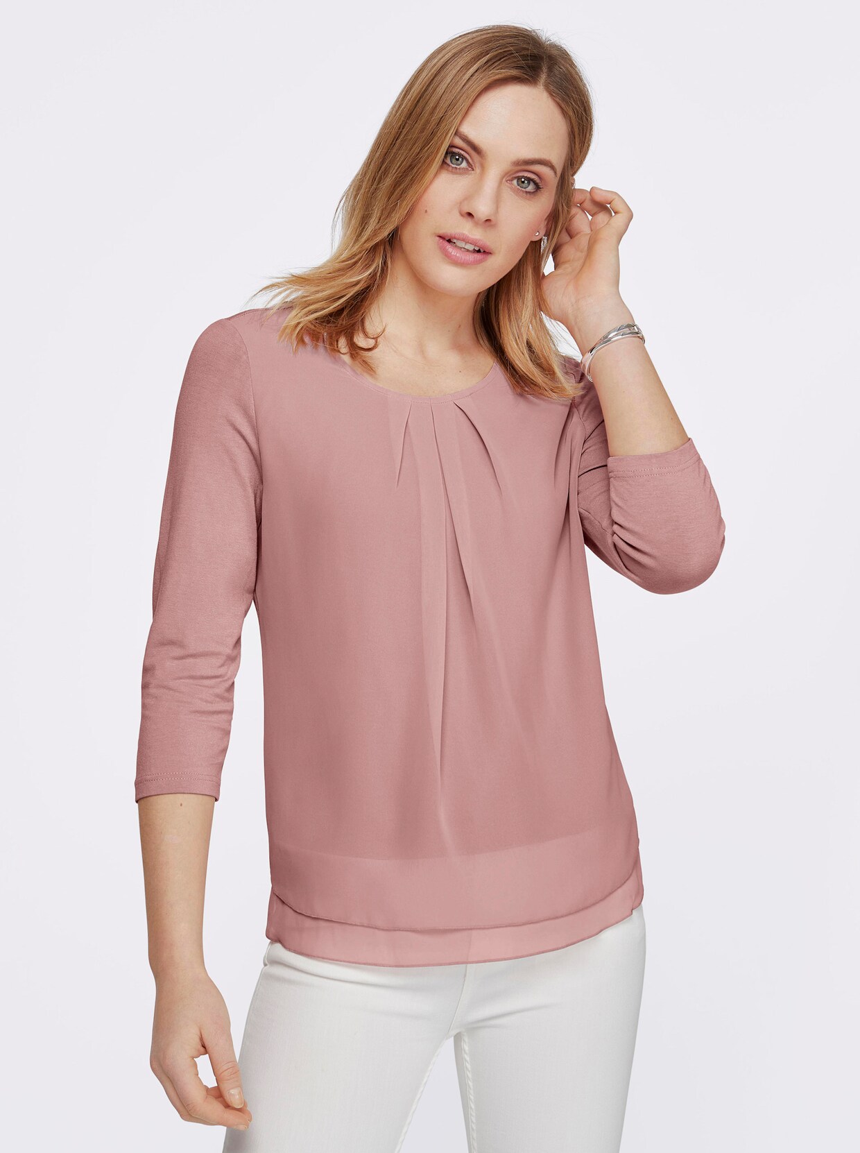 Shirt met 3/4-mouw - roze