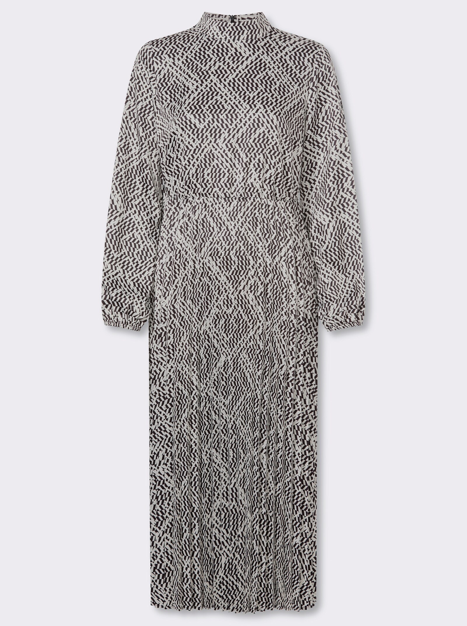 heine Druckkleid mit Grafik-Dessin - schwarz-champagner-bedruckt