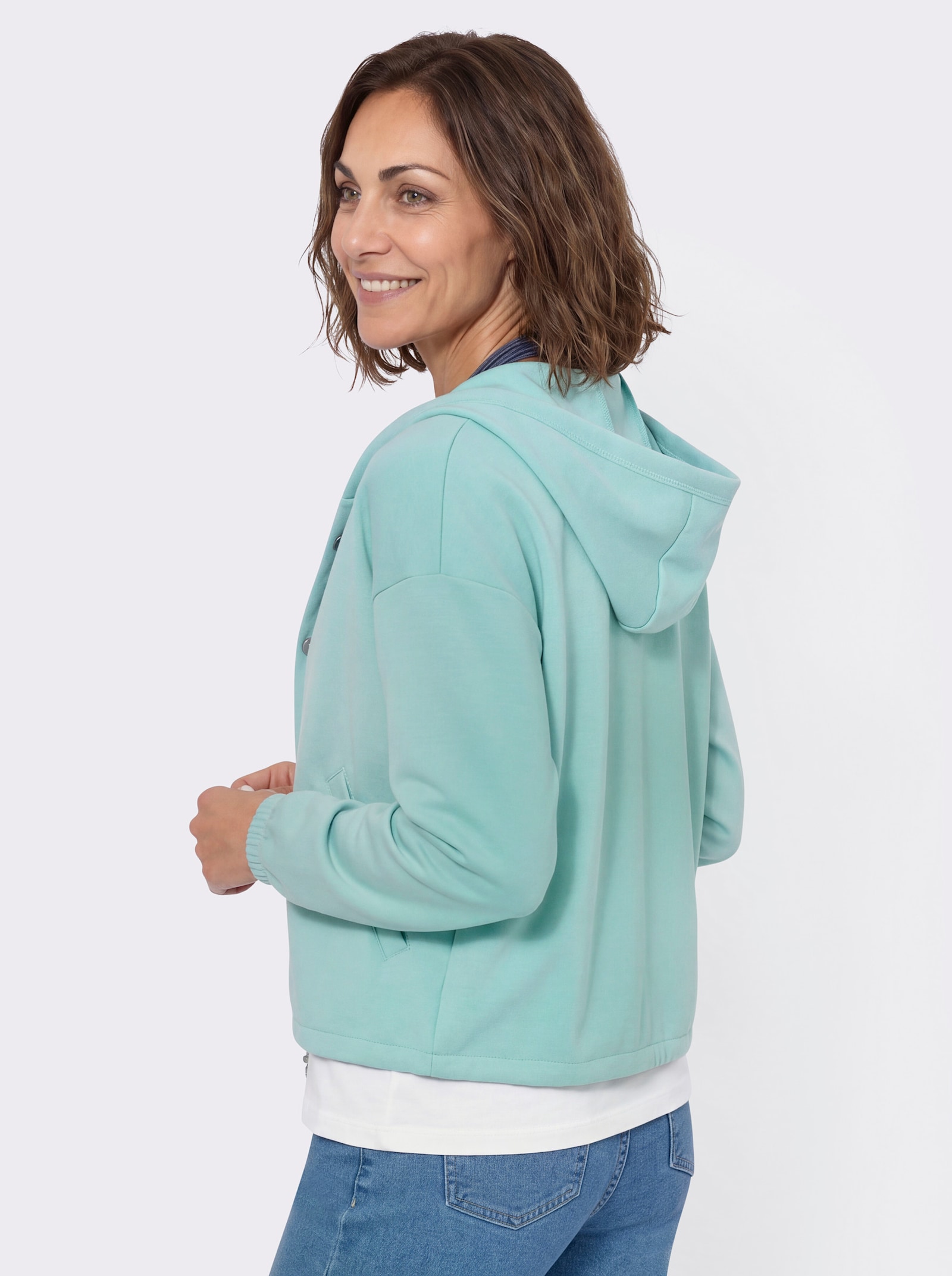 Shirtjacke mit Kapuze - mint
