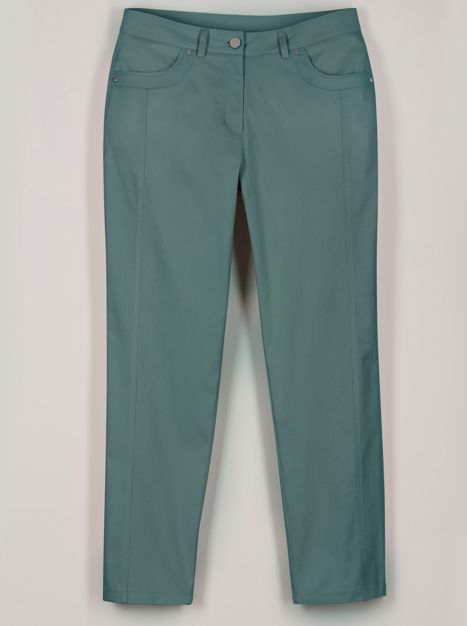 7/8-Jeans mit optisch streckenden Nähten - jadegrün