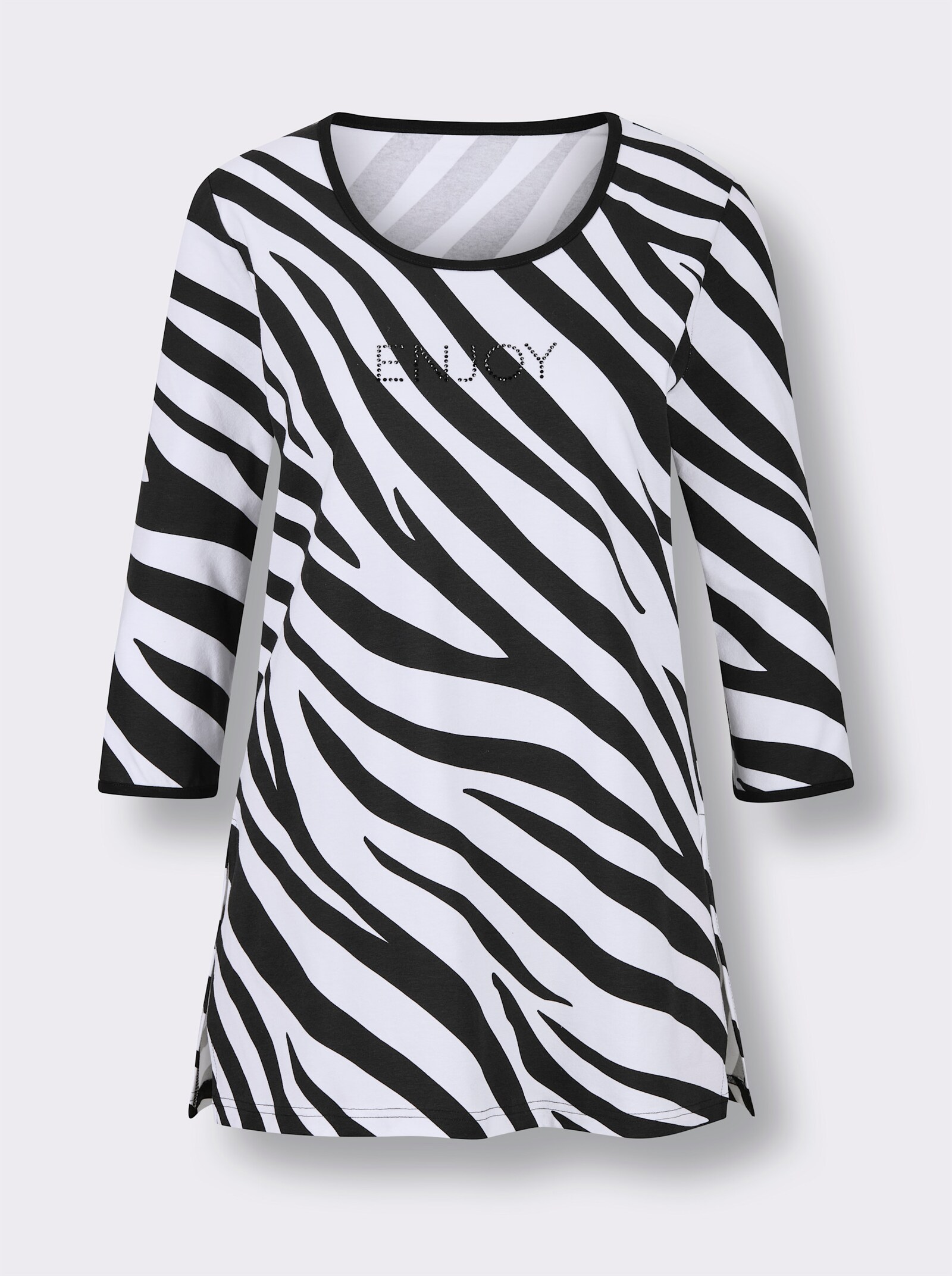 Shirt - schwarz-weiß-bedruckt