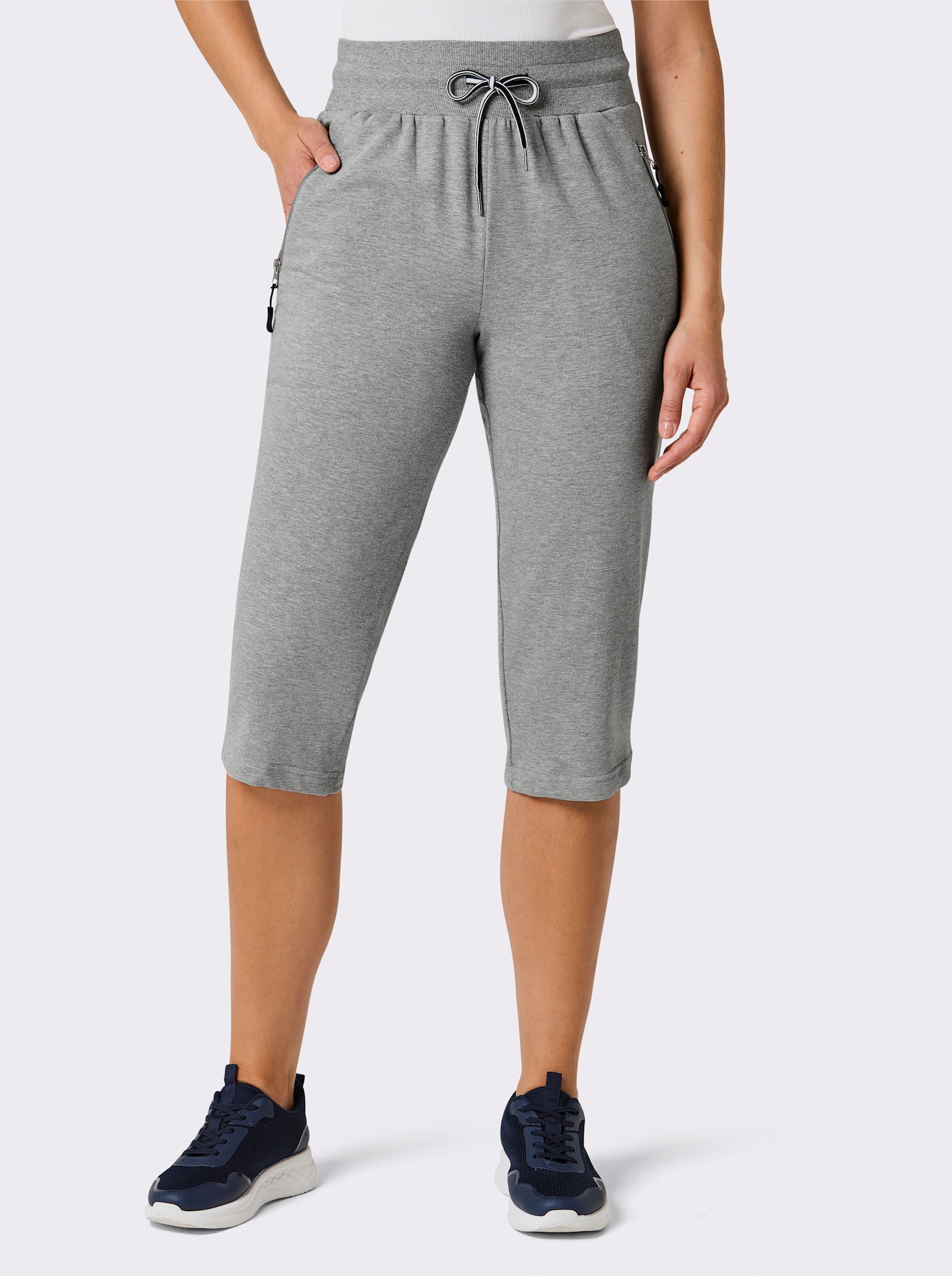 Catamaran Sports Freizeithose in Caprilänge - grau-meliert