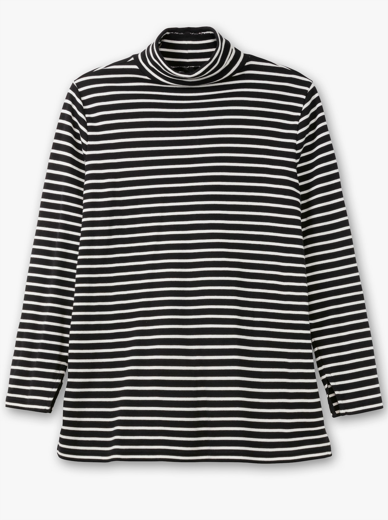 sheego Rollkragenshirt - schwarz-weiß