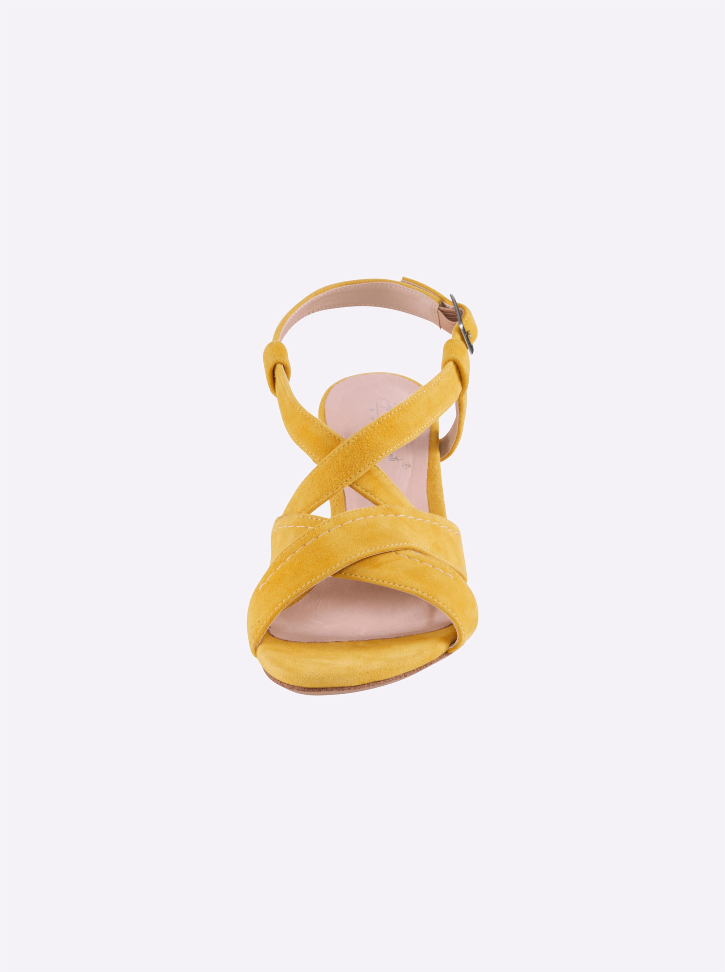 LED Mini günstig Kaufen-Sandalette in gelb von Andrea Conti. Sandalette in gelb von Andrea Conti <![CDATA[Sandalette Mit femininen Riemchen. Silberfarben und Weiß aus Ziegen-Nappaleder. Taupe, Gelb und Mandarin aus Ziegen-Veloursleder. Bronzefarben aus hochwertigem Feinsyntheti