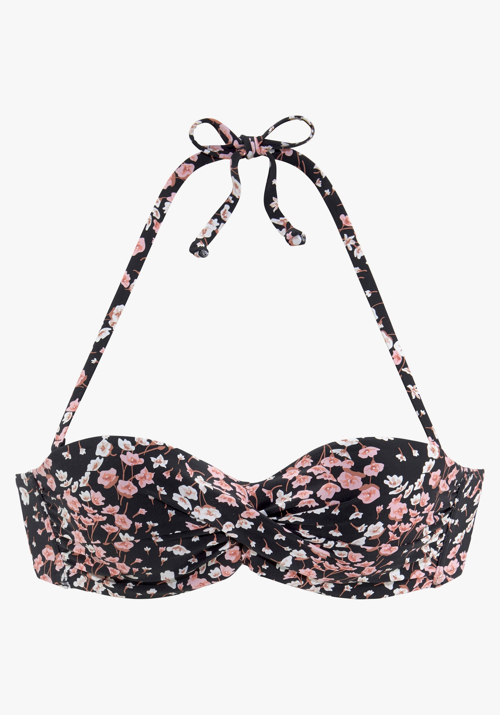 LASCANA Bügel-Bandeau-Bikini-Top - schwarz-bedruckt