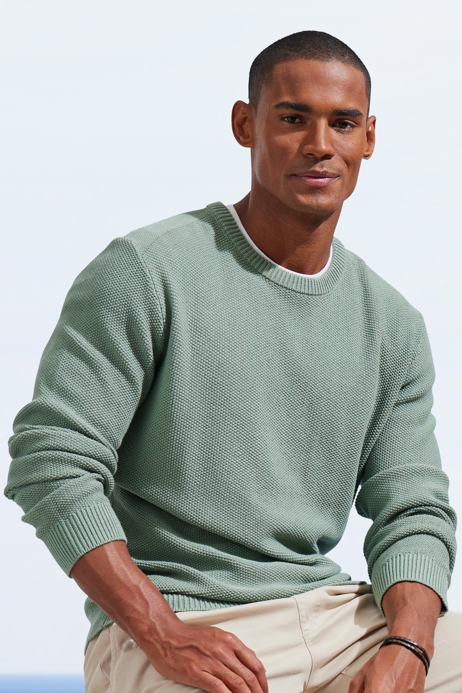 John Devin Strickpullover - hellgrün