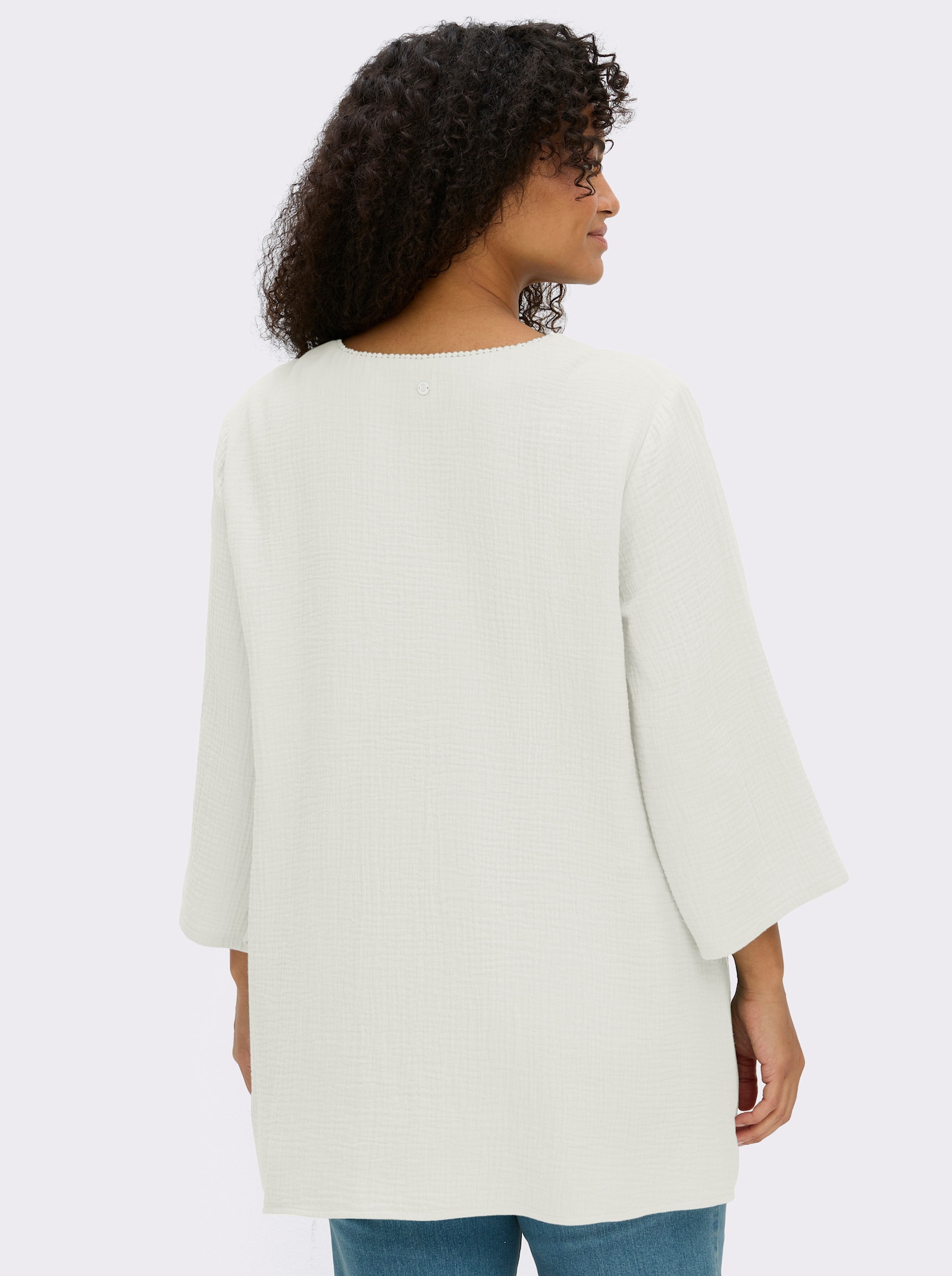 sheego Tunika aus Musselin, in A-Linie - ecru