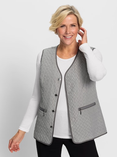 Steppweste in pflegeleichter Qualität - steingrau