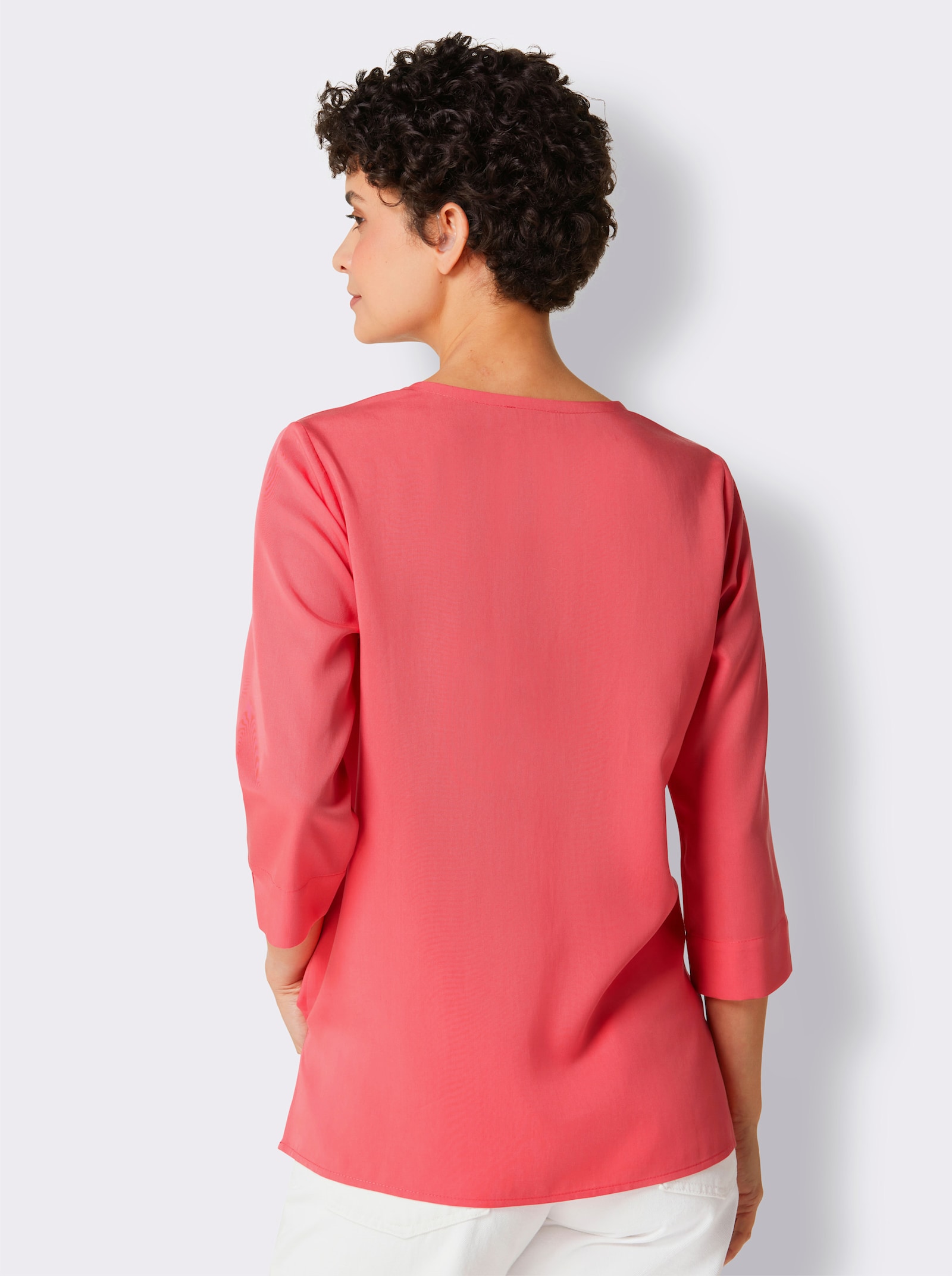 CREATION L PREMIUM Druckbluse , am Saum hinten modisch länger - grapefruit