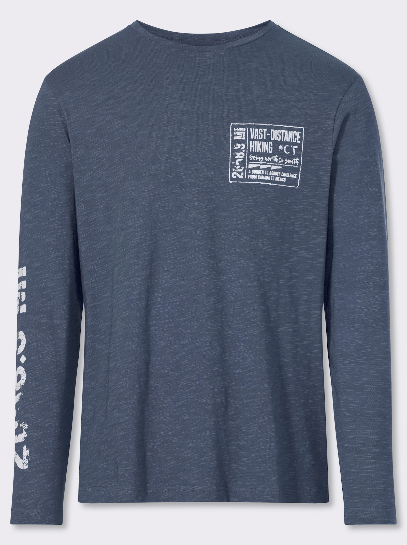 Catamaran Langarmshirt mit platziertem Druck - rauchblau-bedruckt