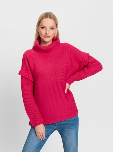 heine Rollkragenpullover in Poncho-Optik - pink