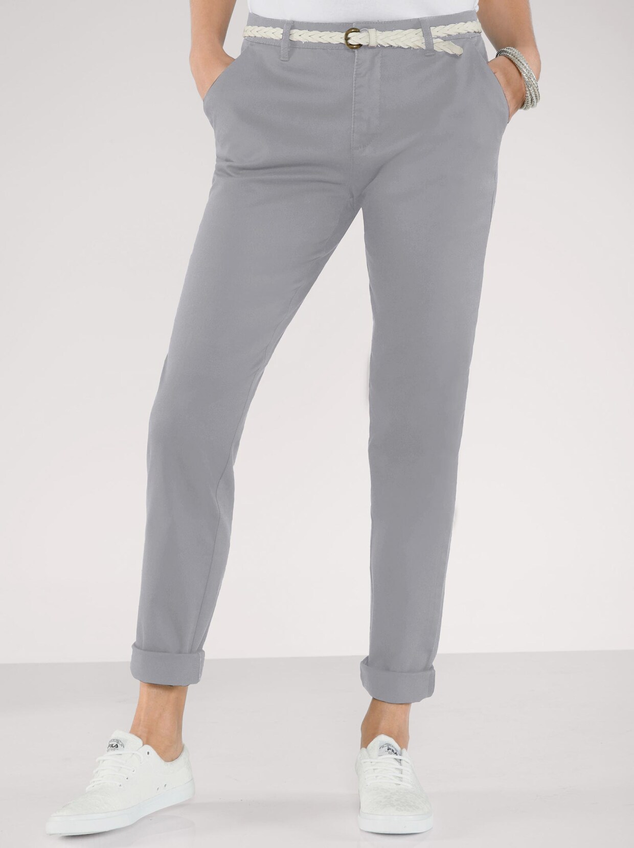 Boyfriend-Hose - grau
