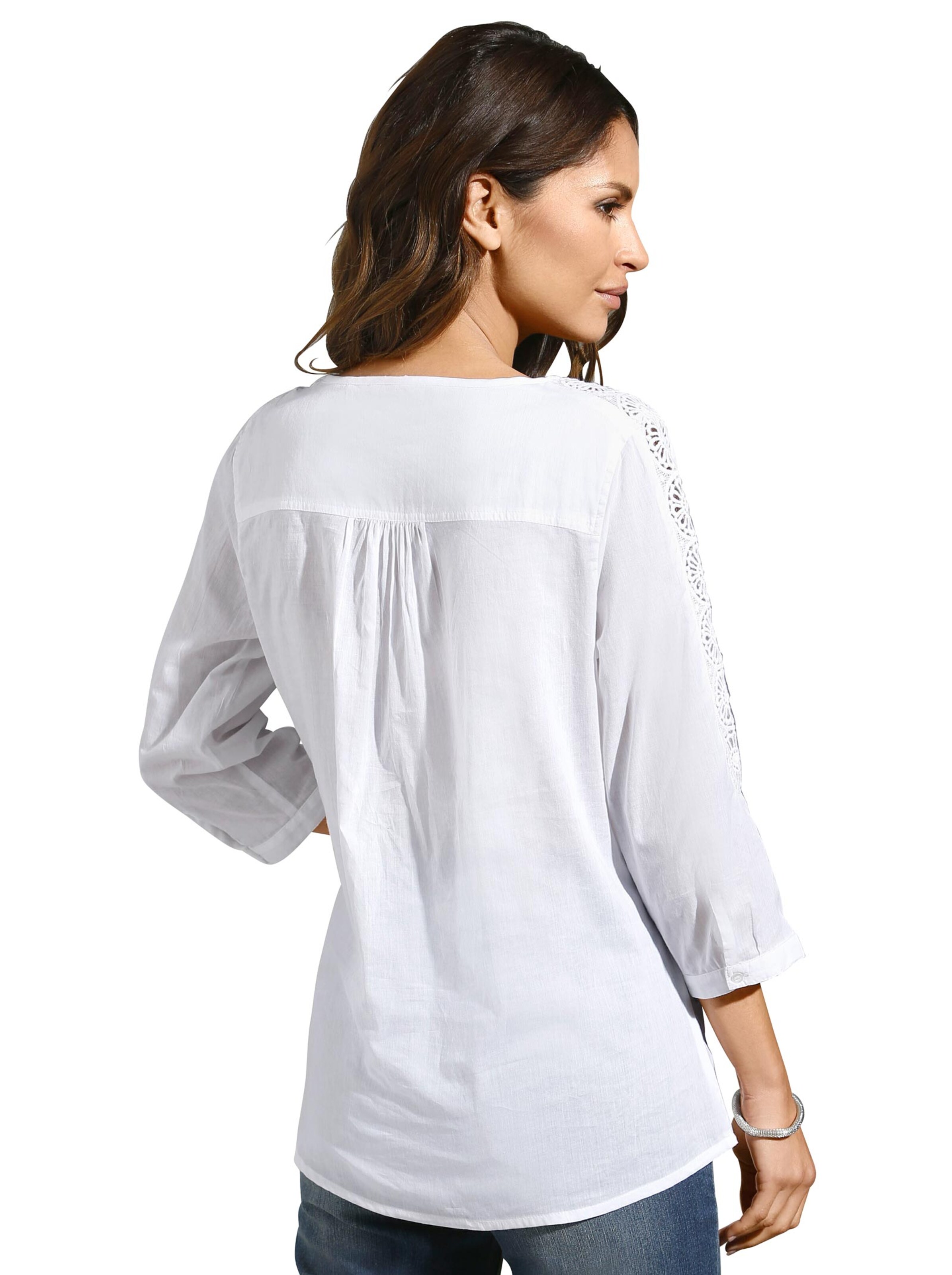 Baumwollbluse - weiß