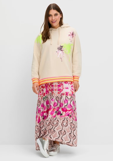 sheego loves miss goodlife Kapuzensweatshirt - pink-gemustert
