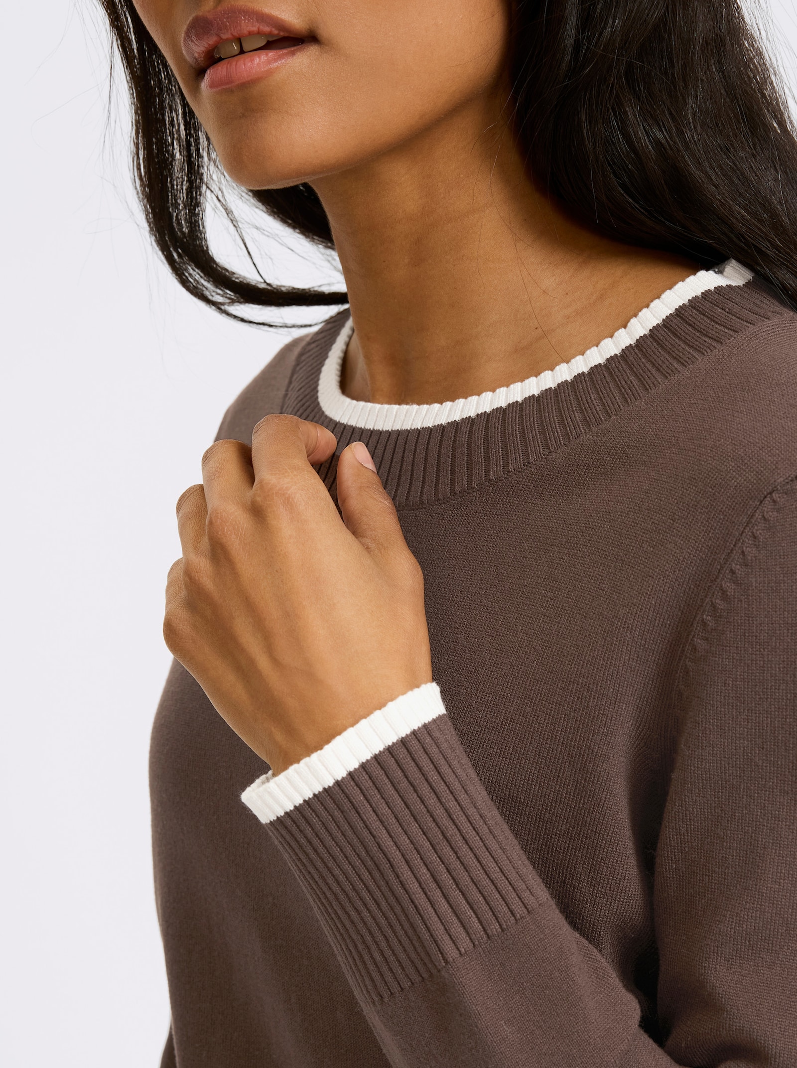 heine Pull en tricot fin - chocolat