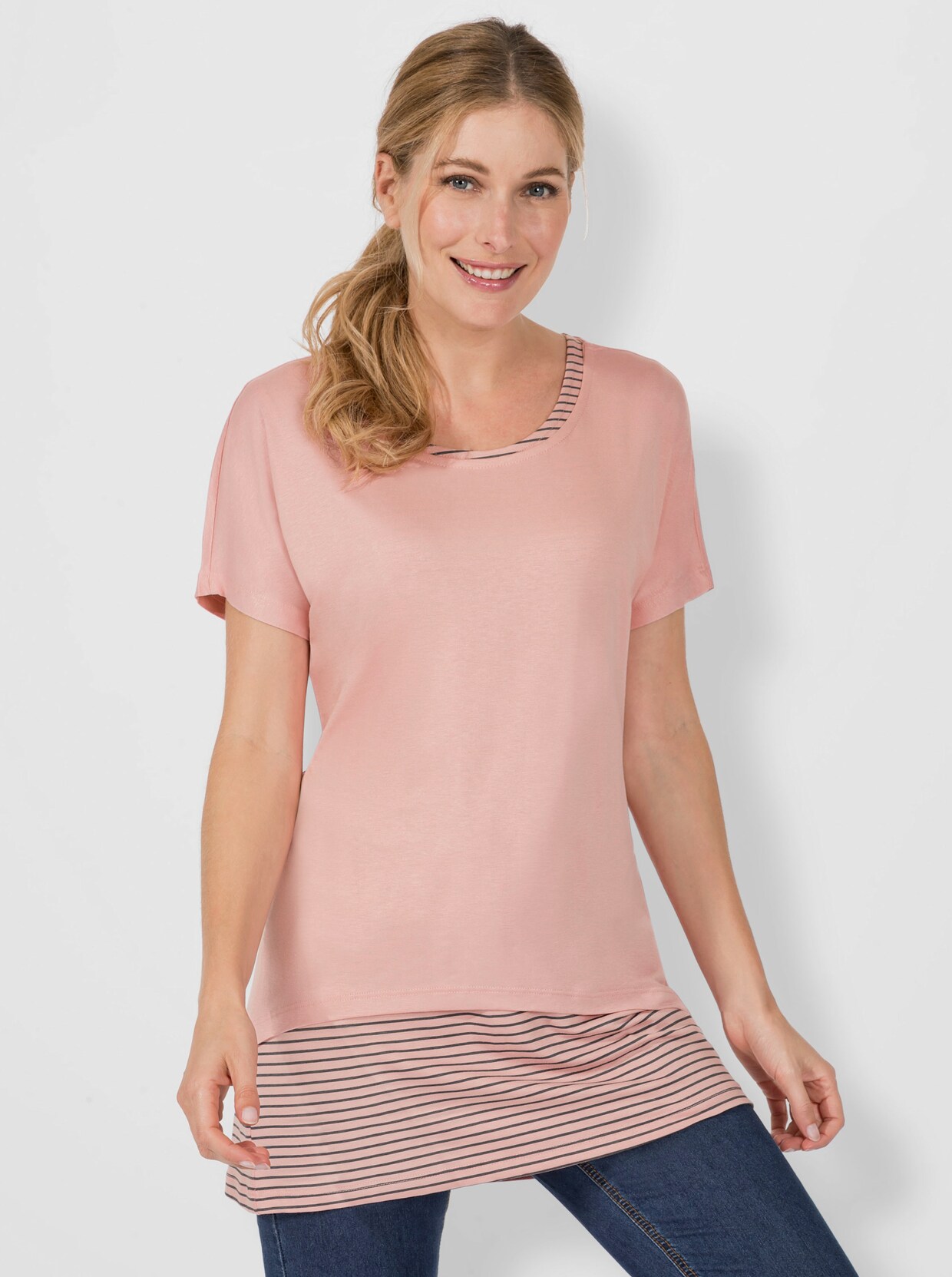 2-in-1-shirt - roze