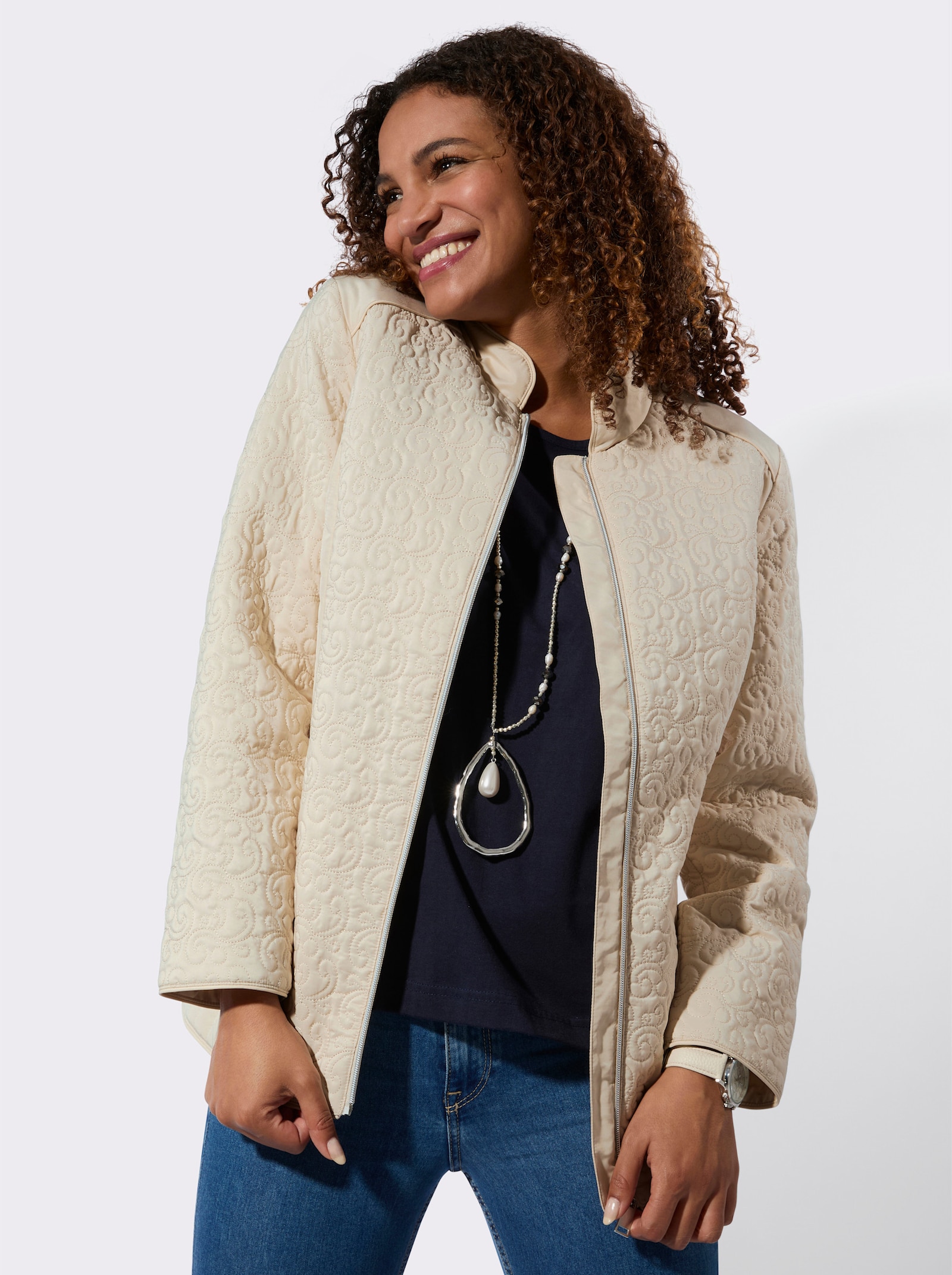 Steppjacke - elfenbein