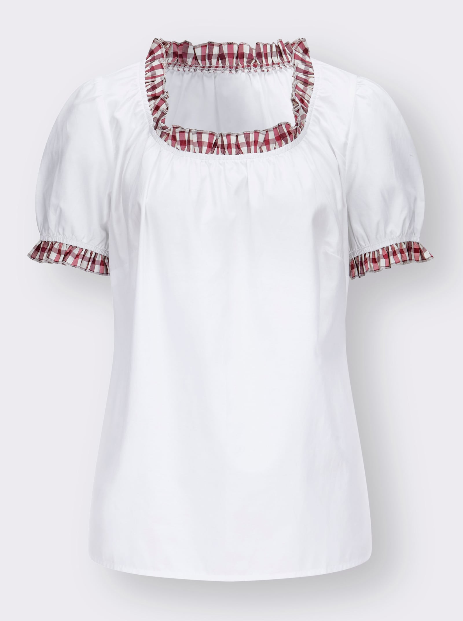 Folkloreblouse met ruches - wit