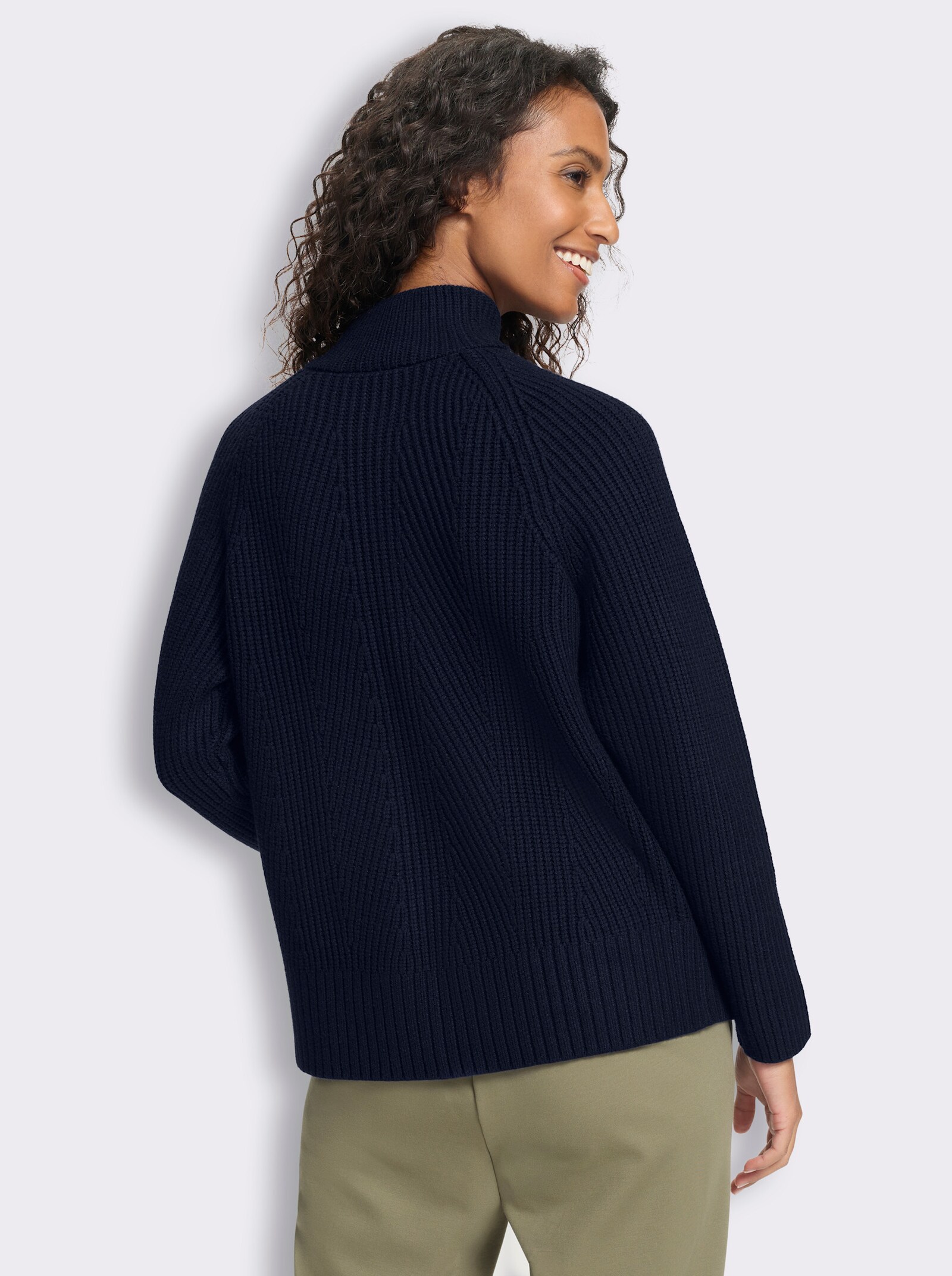 heine Pullover mit Zierknöpfen - marine