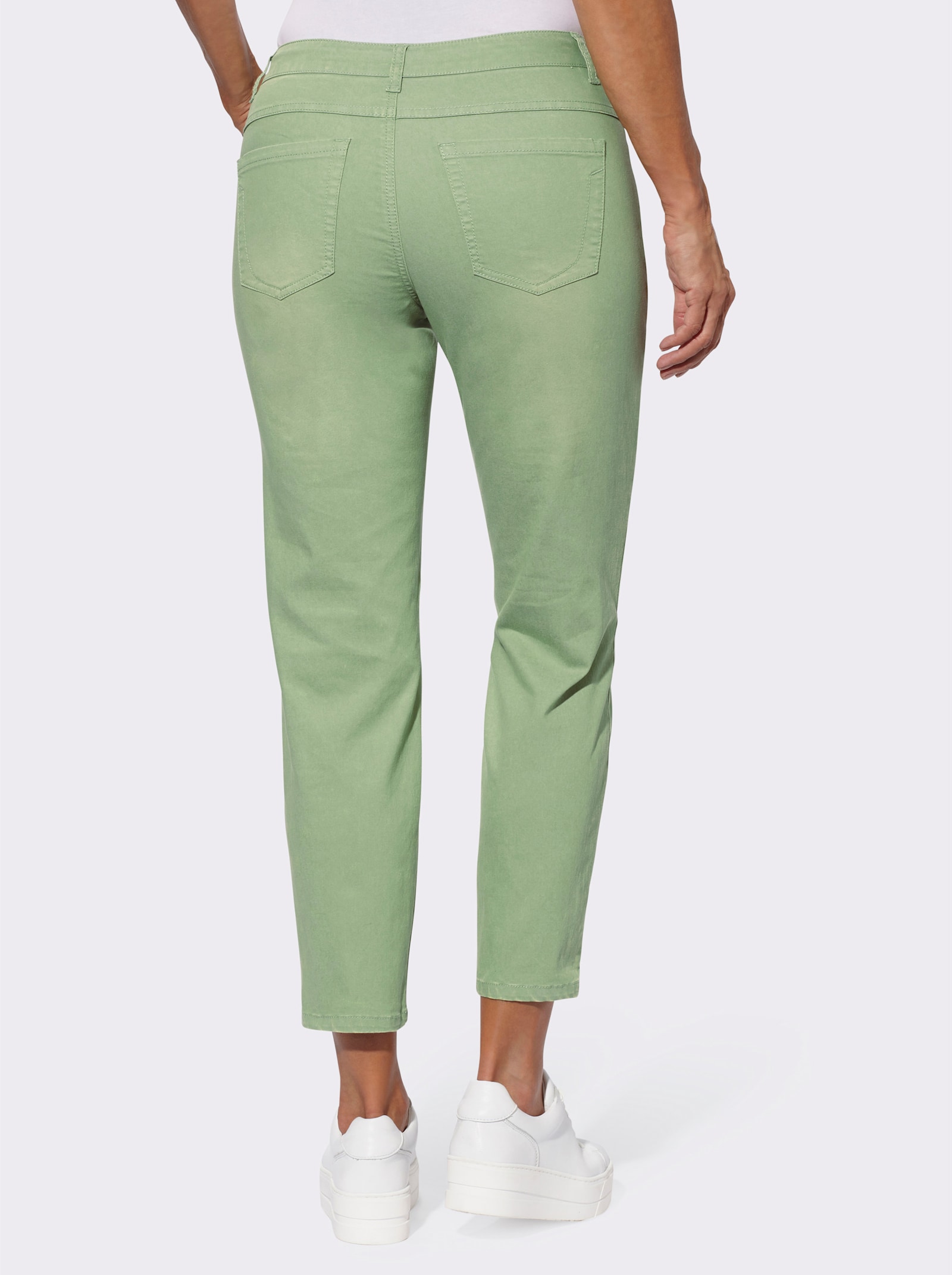 5-pocketjeans in enkellange snit - eucalyptus