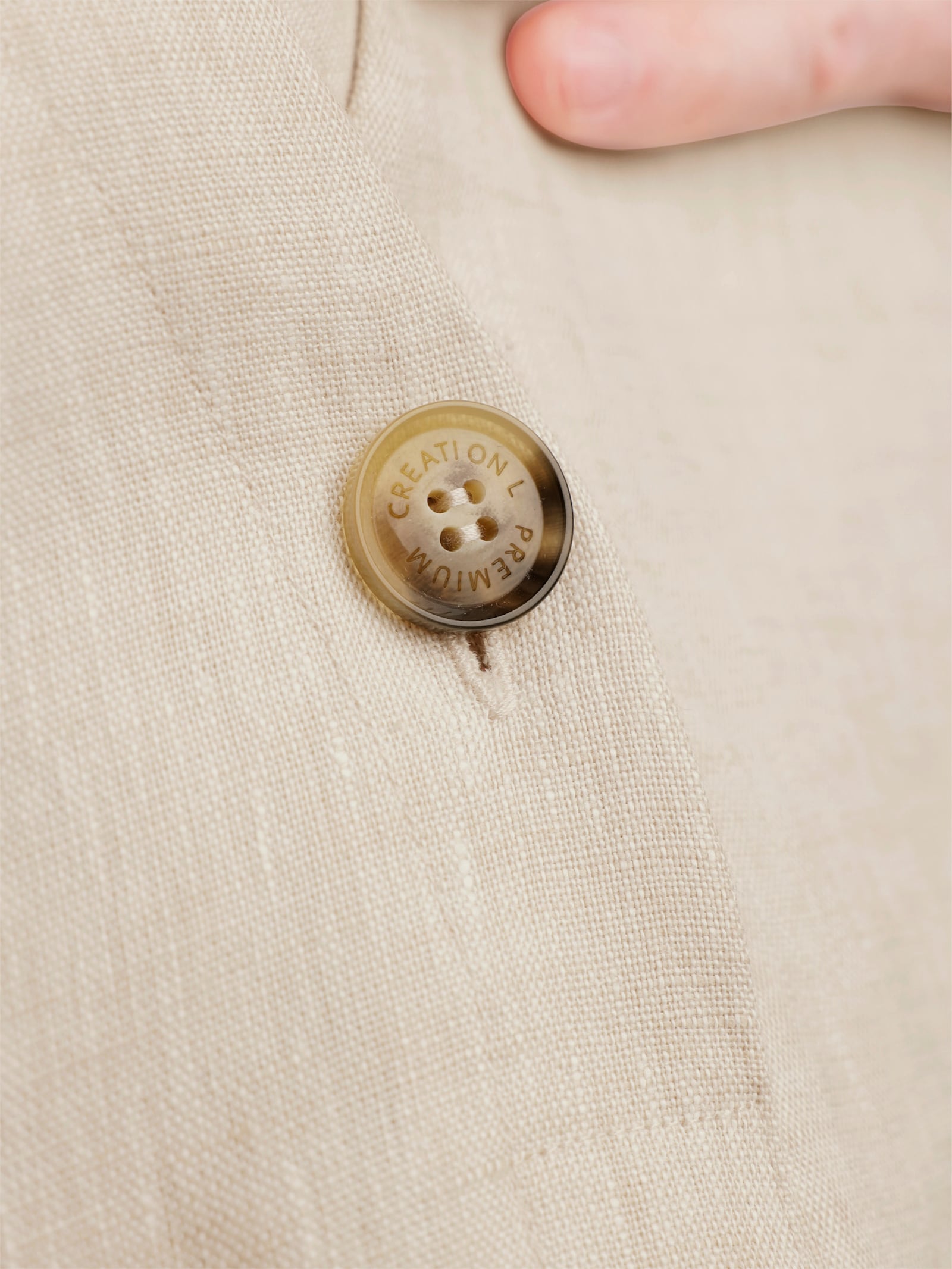 CREATION L PREMIUM Leinenhose mit weitem Bein - sand-meliert