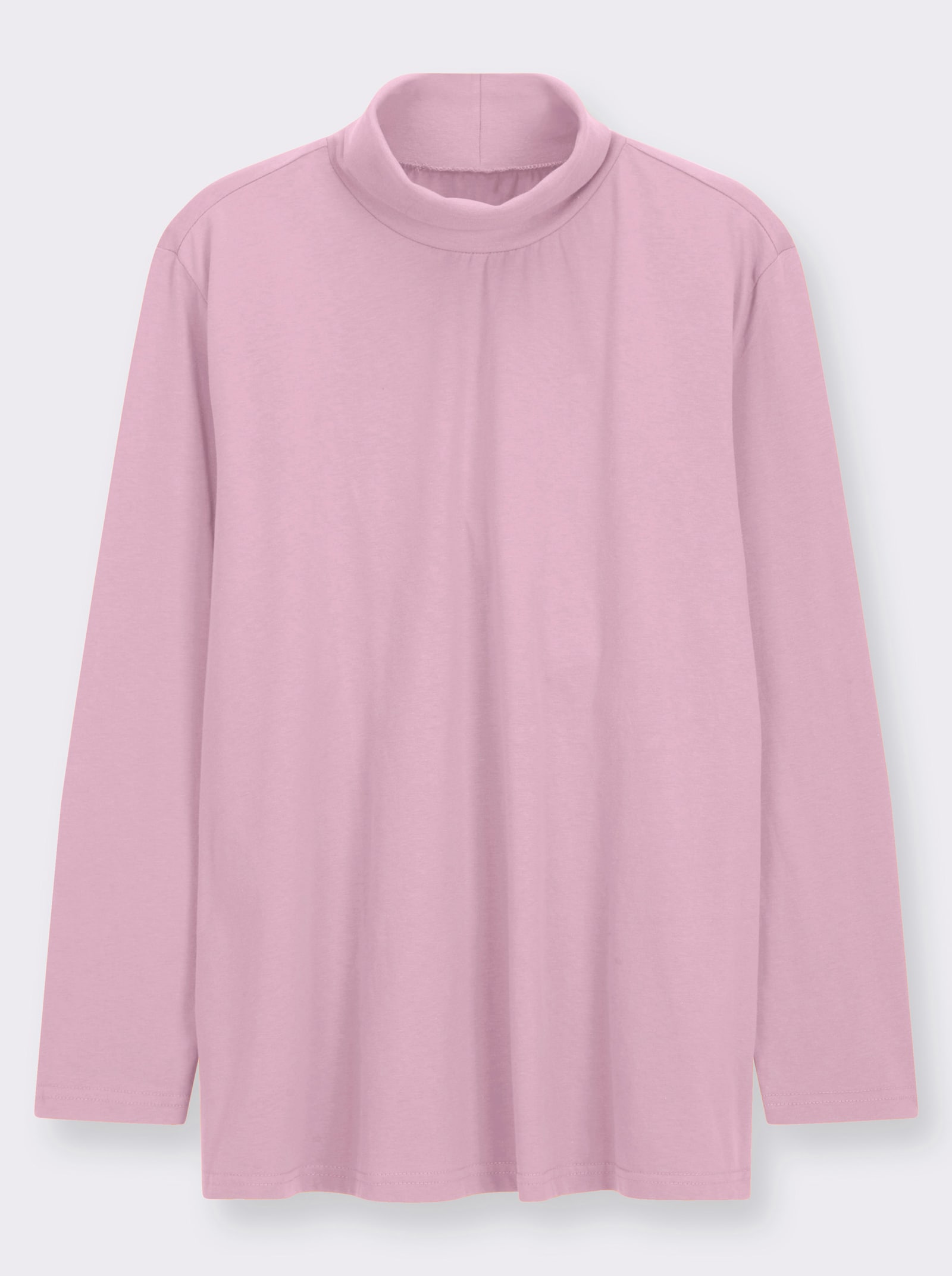Rollkragenshirt mit langen Ärmeln - rosé