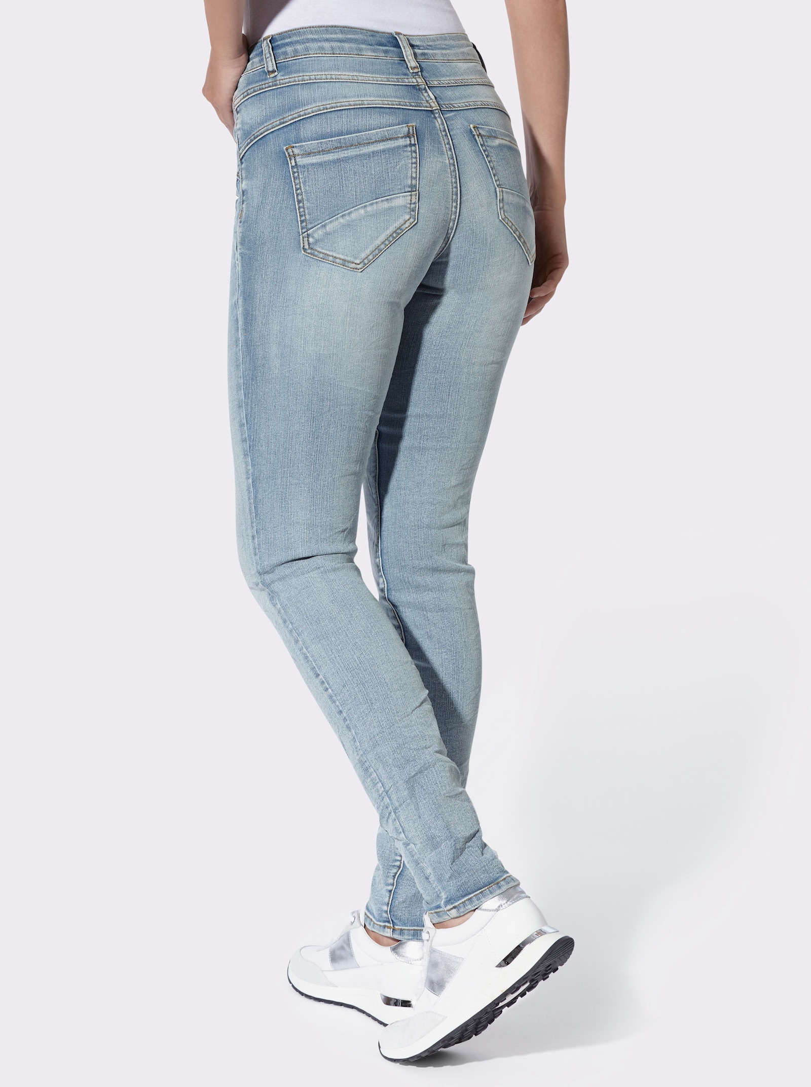 heine Jeans mit Glitzerdruck - blue-bleached