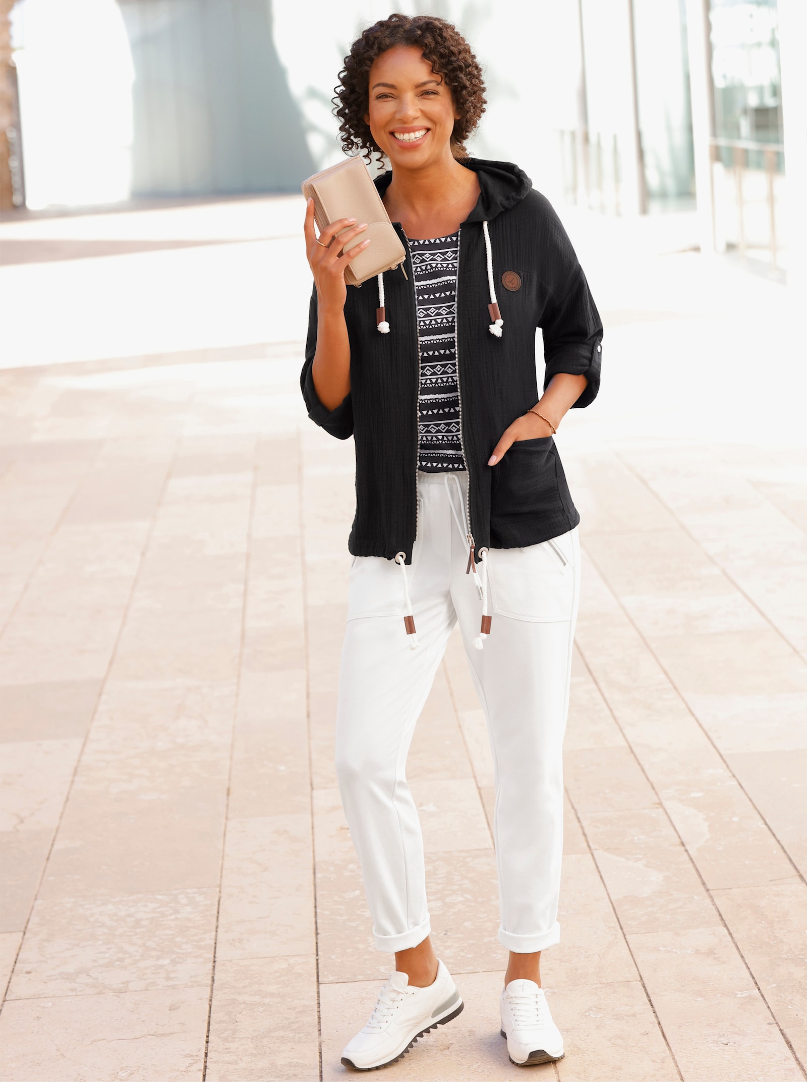 Veste chemisier en qualité mousseline - noir