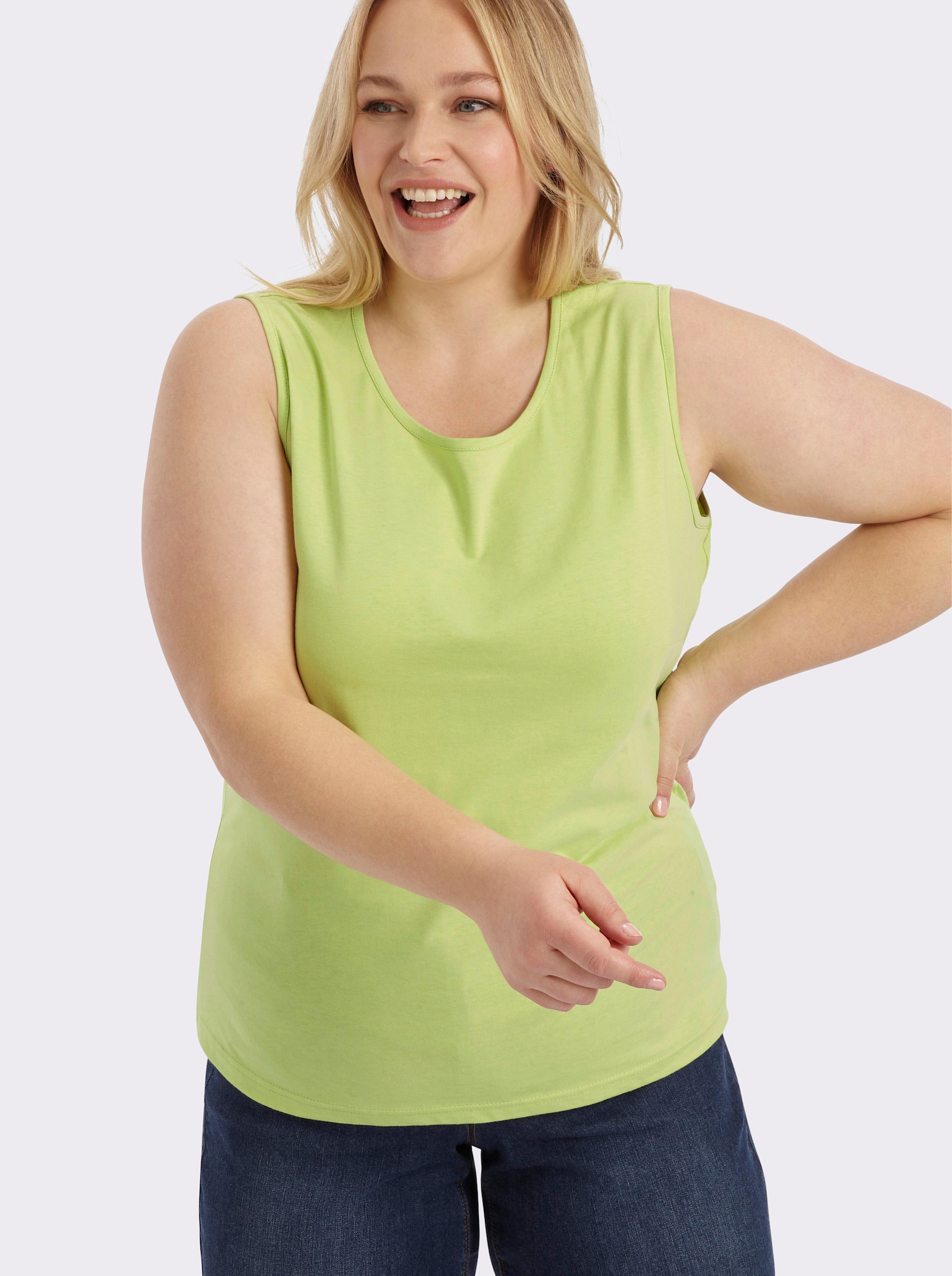 Trägertop mit Rundhals-Ausschnitt - grün