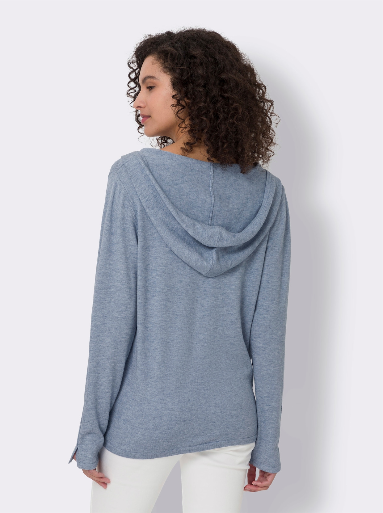 heine Kapuzenstrickjacke - bleu-meliert