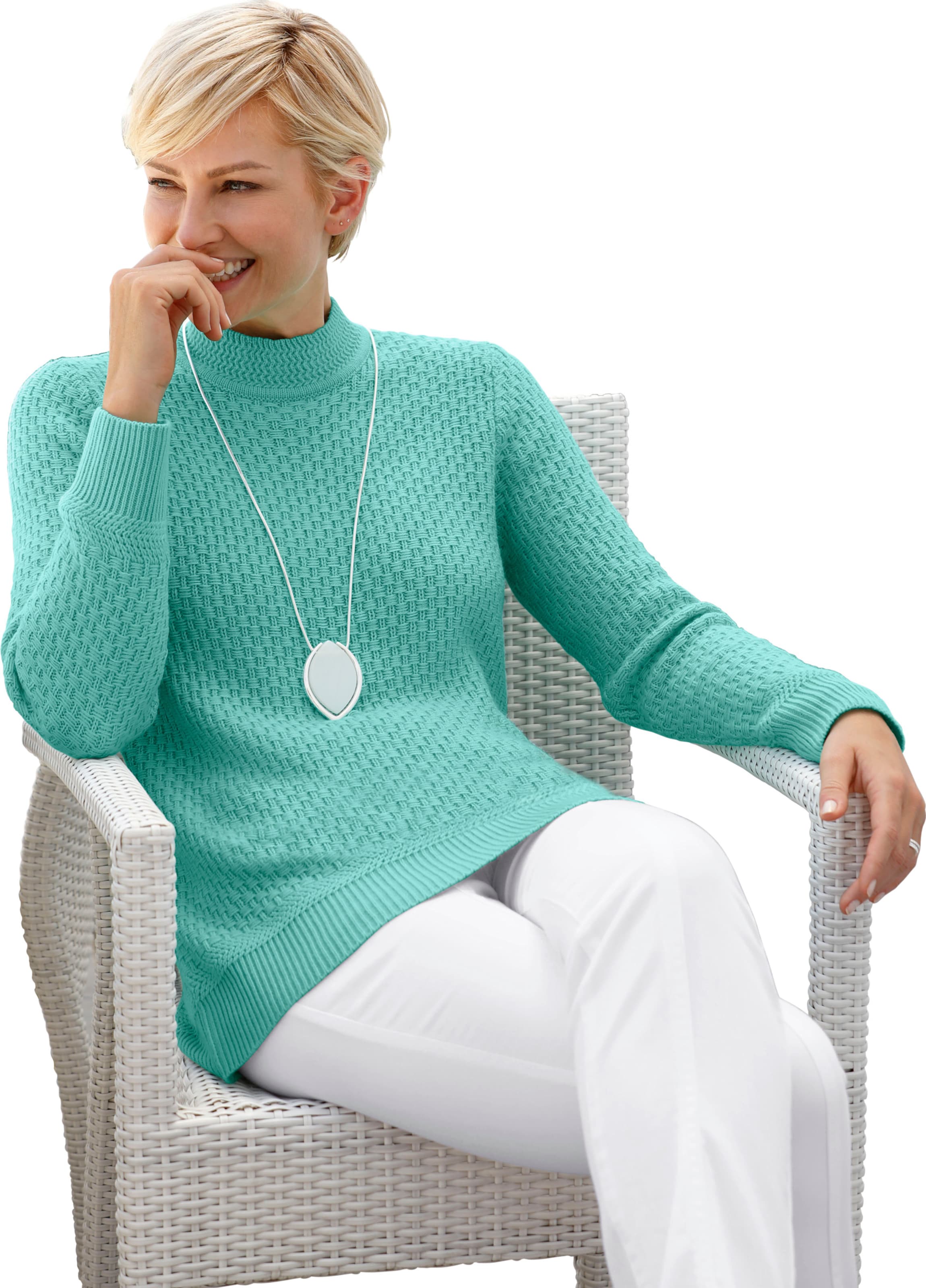 Classic Basics Trui met staande kraag Trui